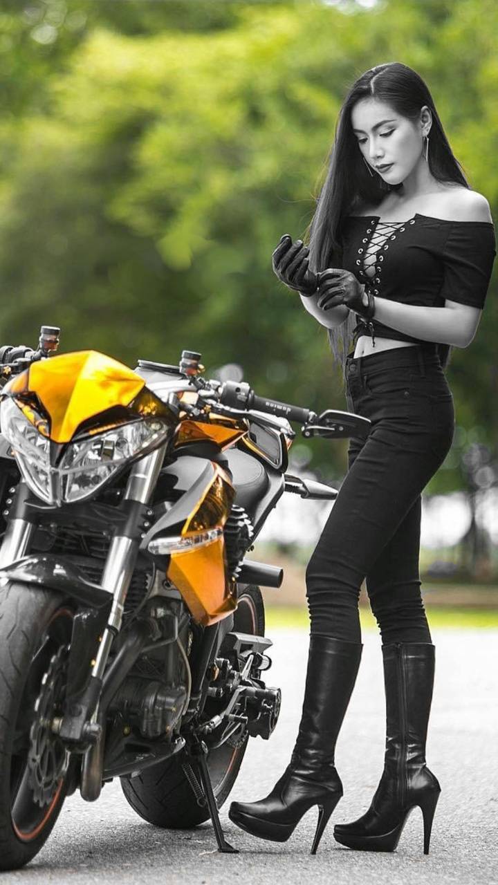 Motorcycle Lady Biker Wallpaper