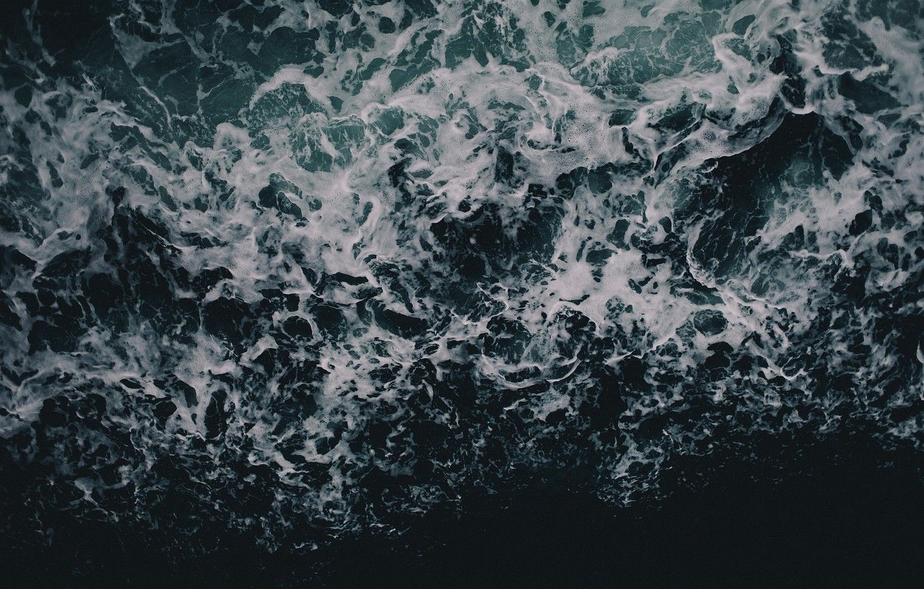 Wallpaper water, troubled sea, sea foam image for desktop, section абстракции
