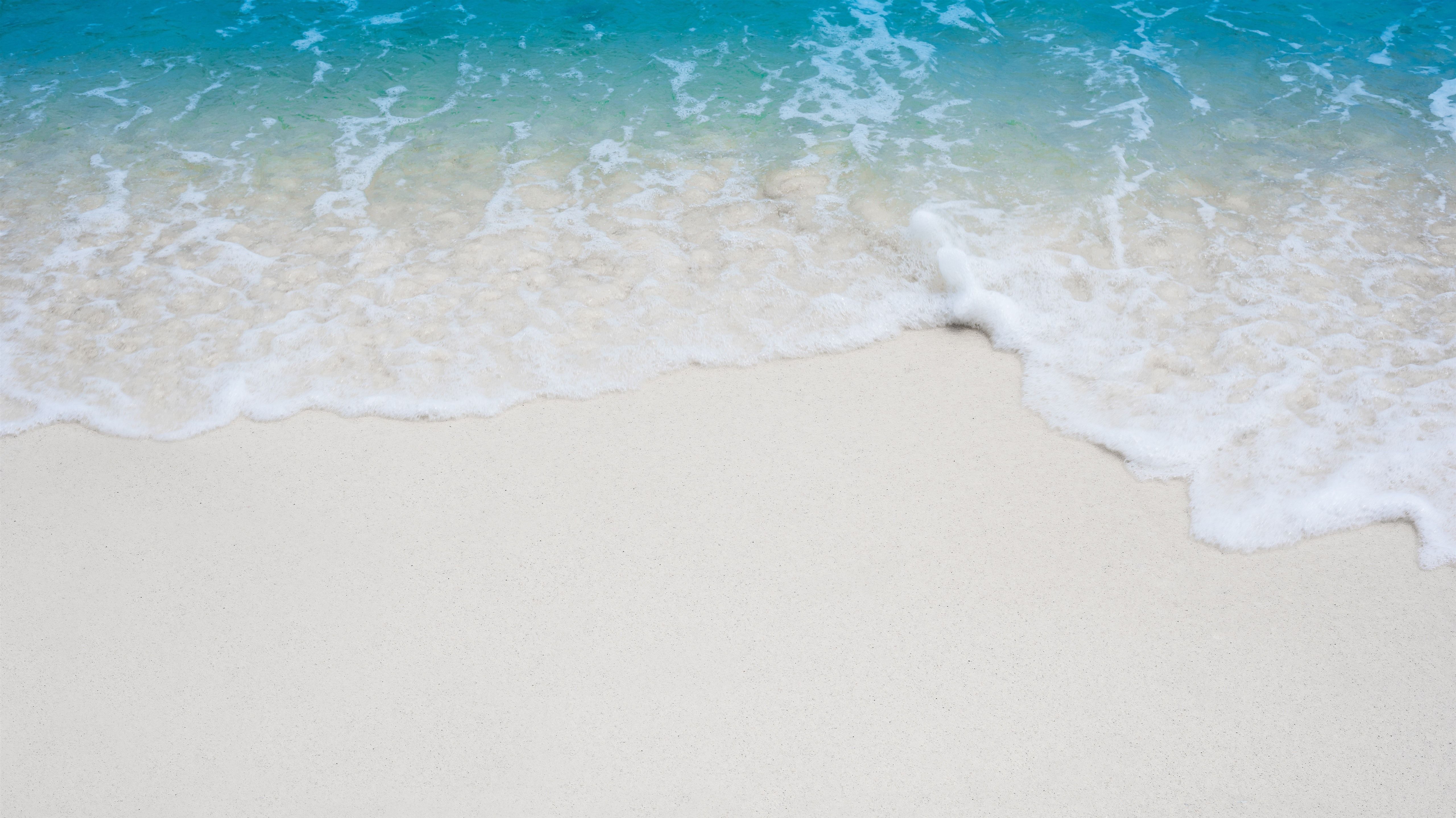 Wallpaper Beach, sea, foam, sands 5120x2880 UHD 5K Picture, Image