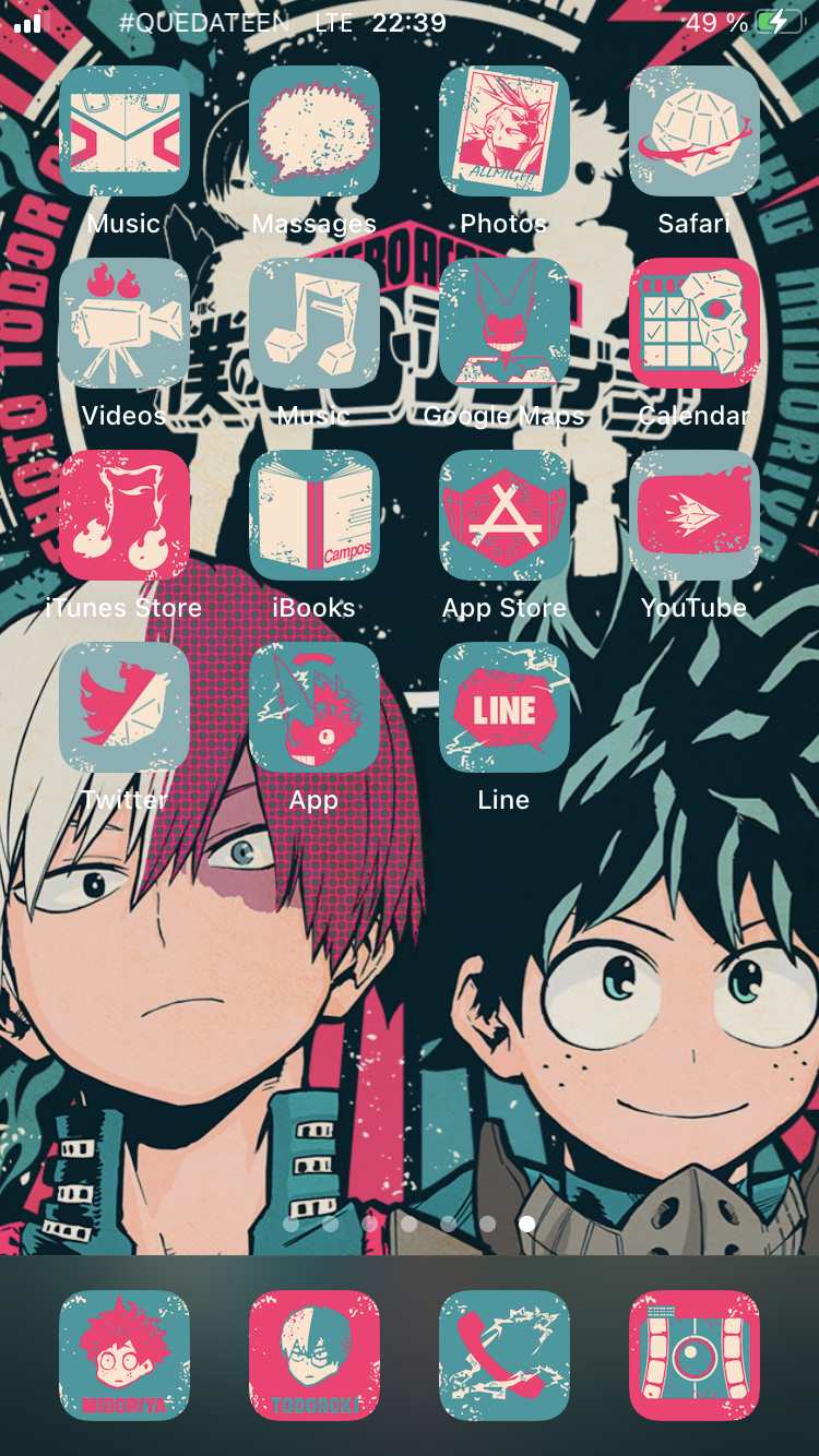 IOS14 Anime App Icon aesthetic Hero Academia iPhone Home Screen Theme 14 App cover. Anime wallpaper phone, Anime ios, Anime homescreen