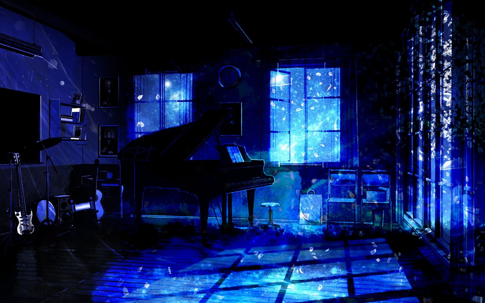 Free download Download Music room piano anime original dark wallpaper [1680x1050] for your Desktop, Mobile & Tablet. Explore Room Anime Wallpaper. Room Anime Wallpaper, Wallpaper Room, Wallpaper for Room