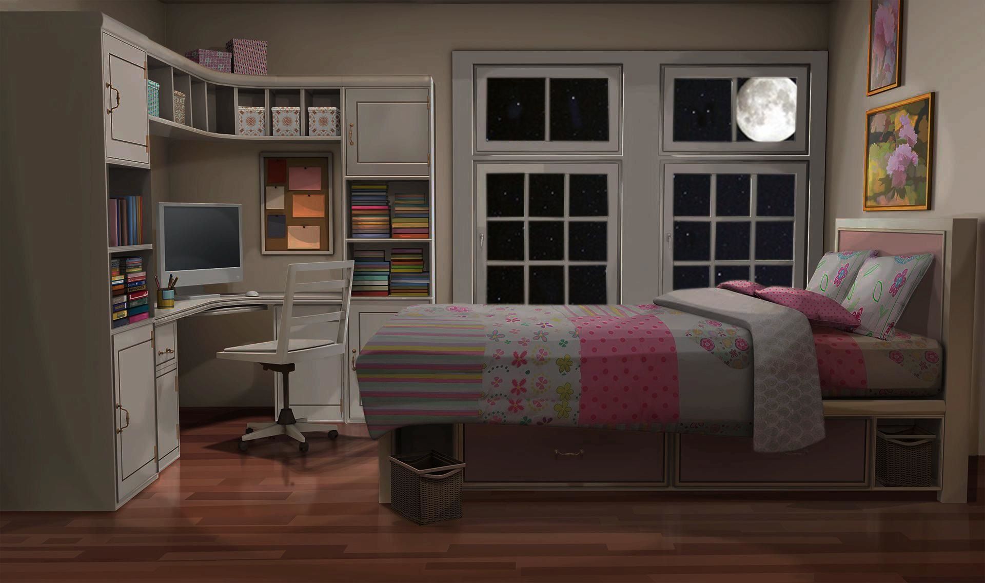 Aesthetic Modern Anime Bedroom Background