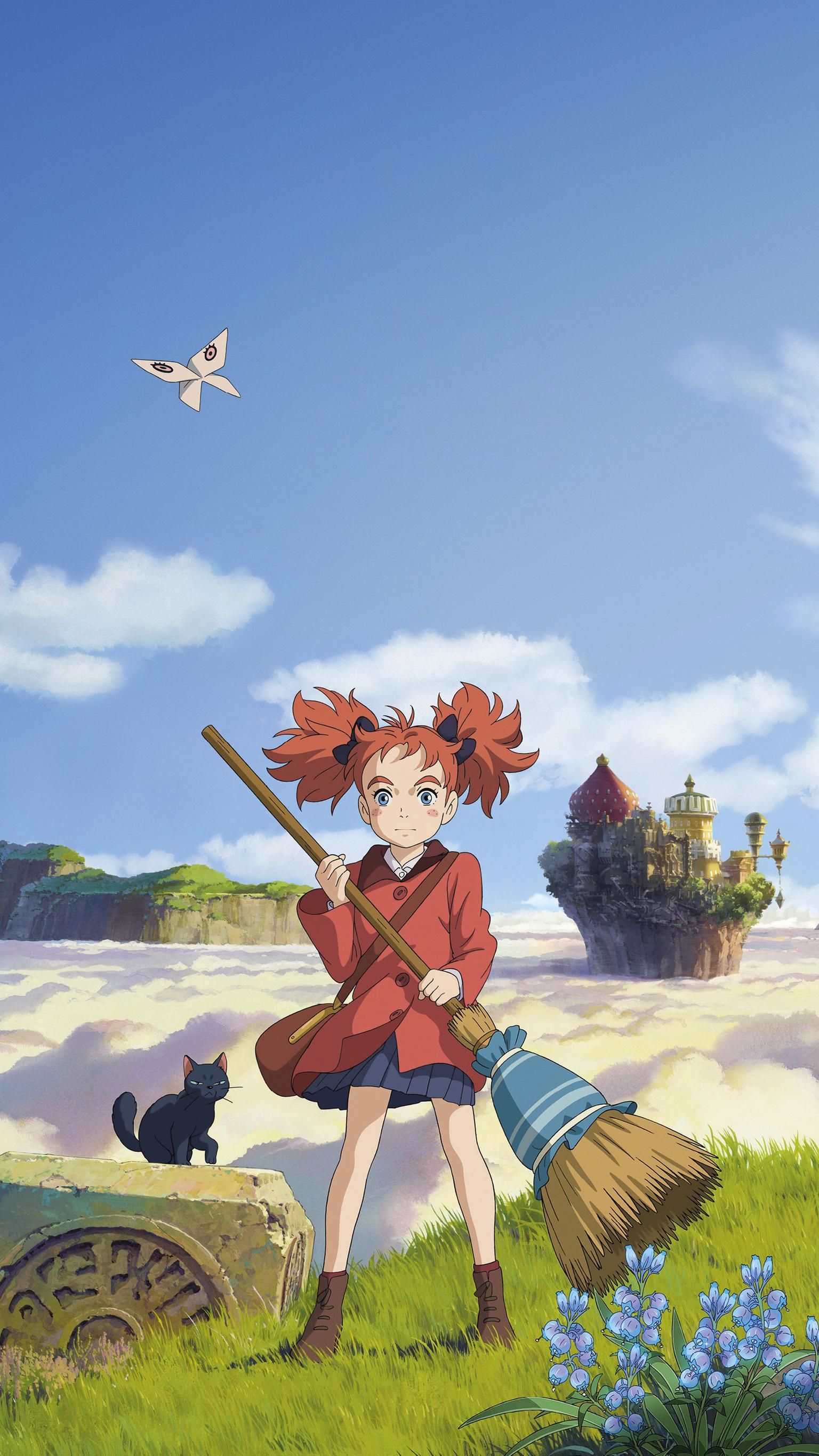 Mary and the Witch's Flower Phone Wallpaper. Moviemania. Ghibli artwork, Studio ghibli art, Studio ghibli background