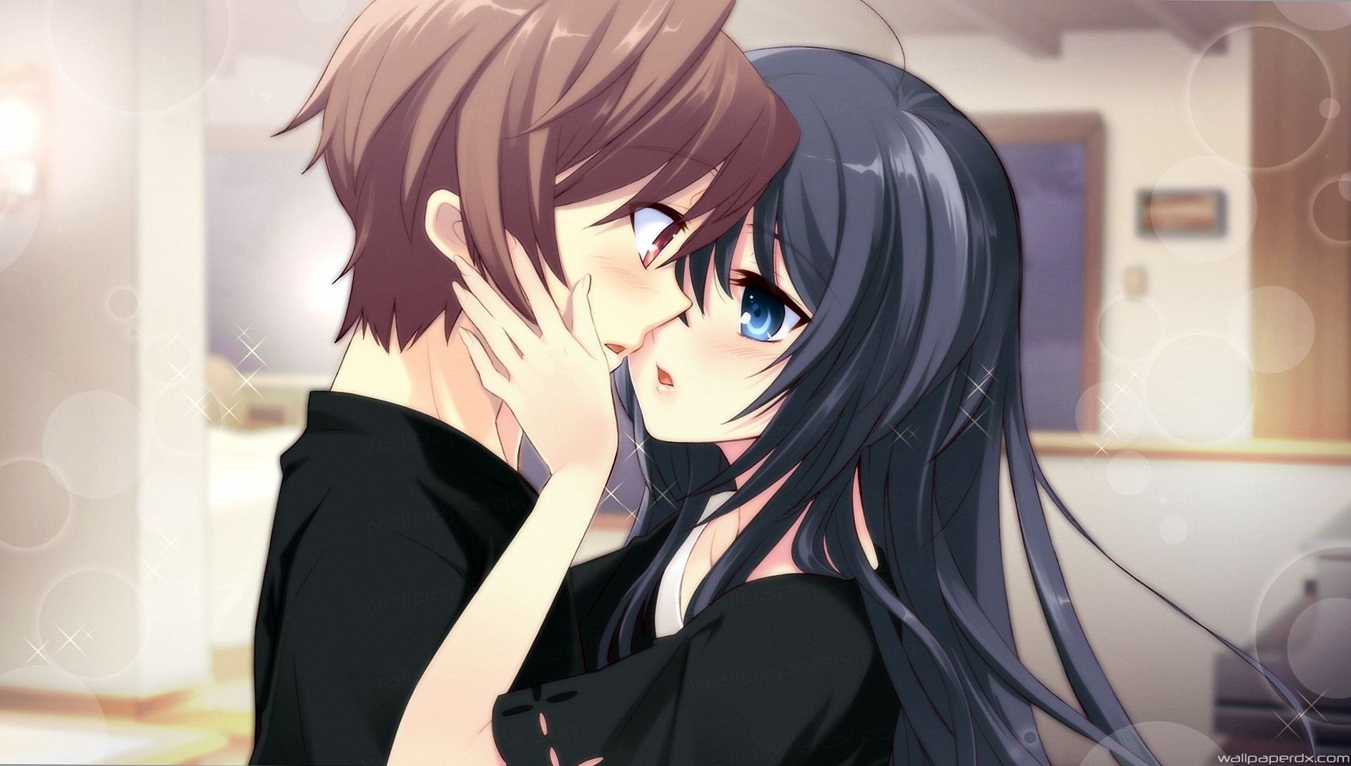 Anime Boy And Girl Hugging Wallpaper