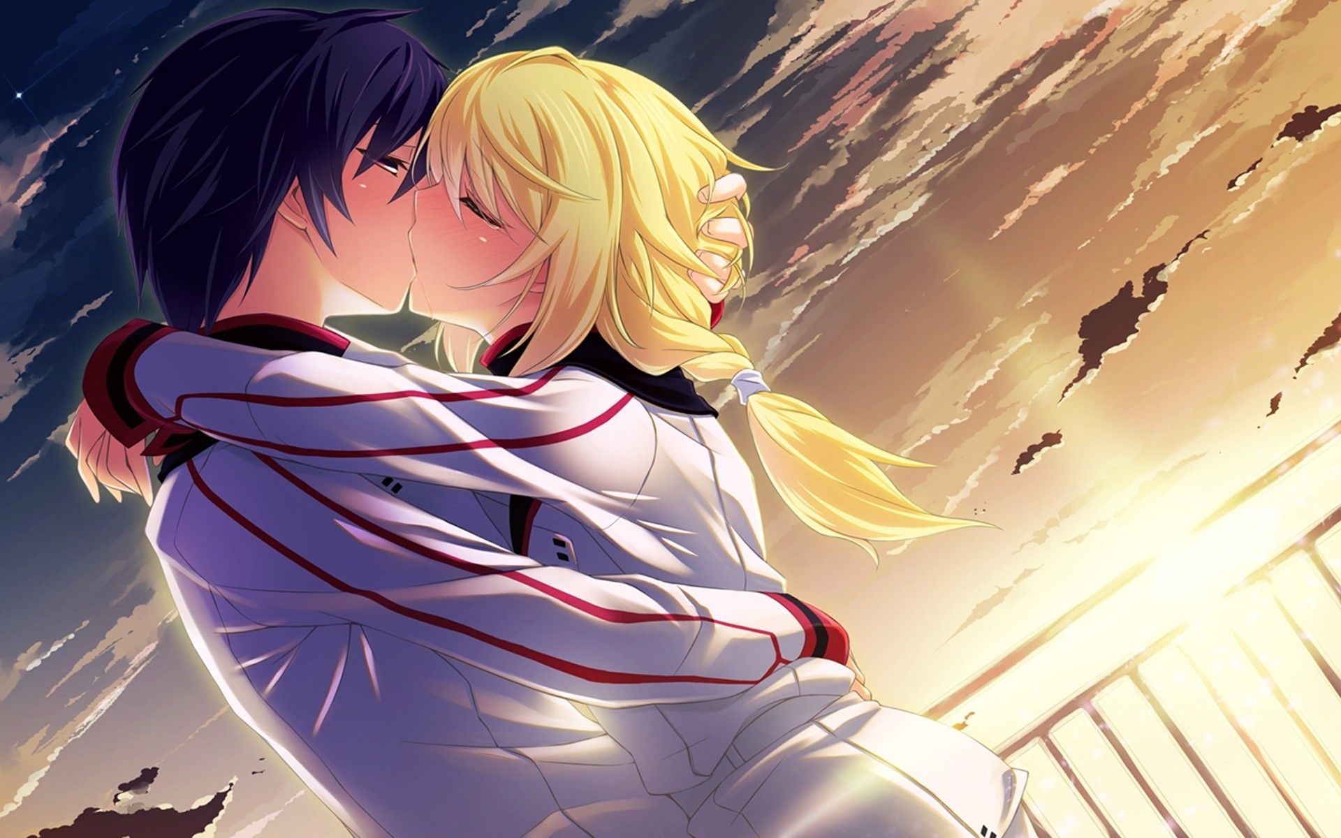 Anime Boy And Girl Hugging Wallpaper