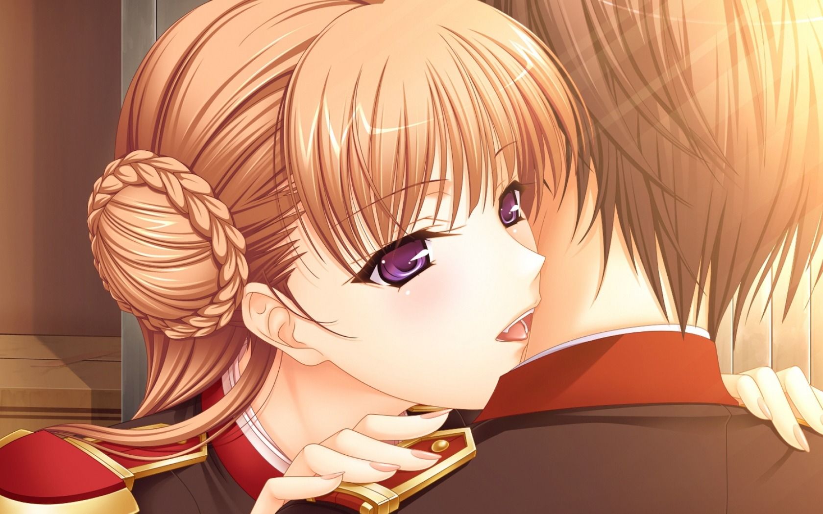 Romantic Boy Girl Hug Cartoon HD Wallpaper