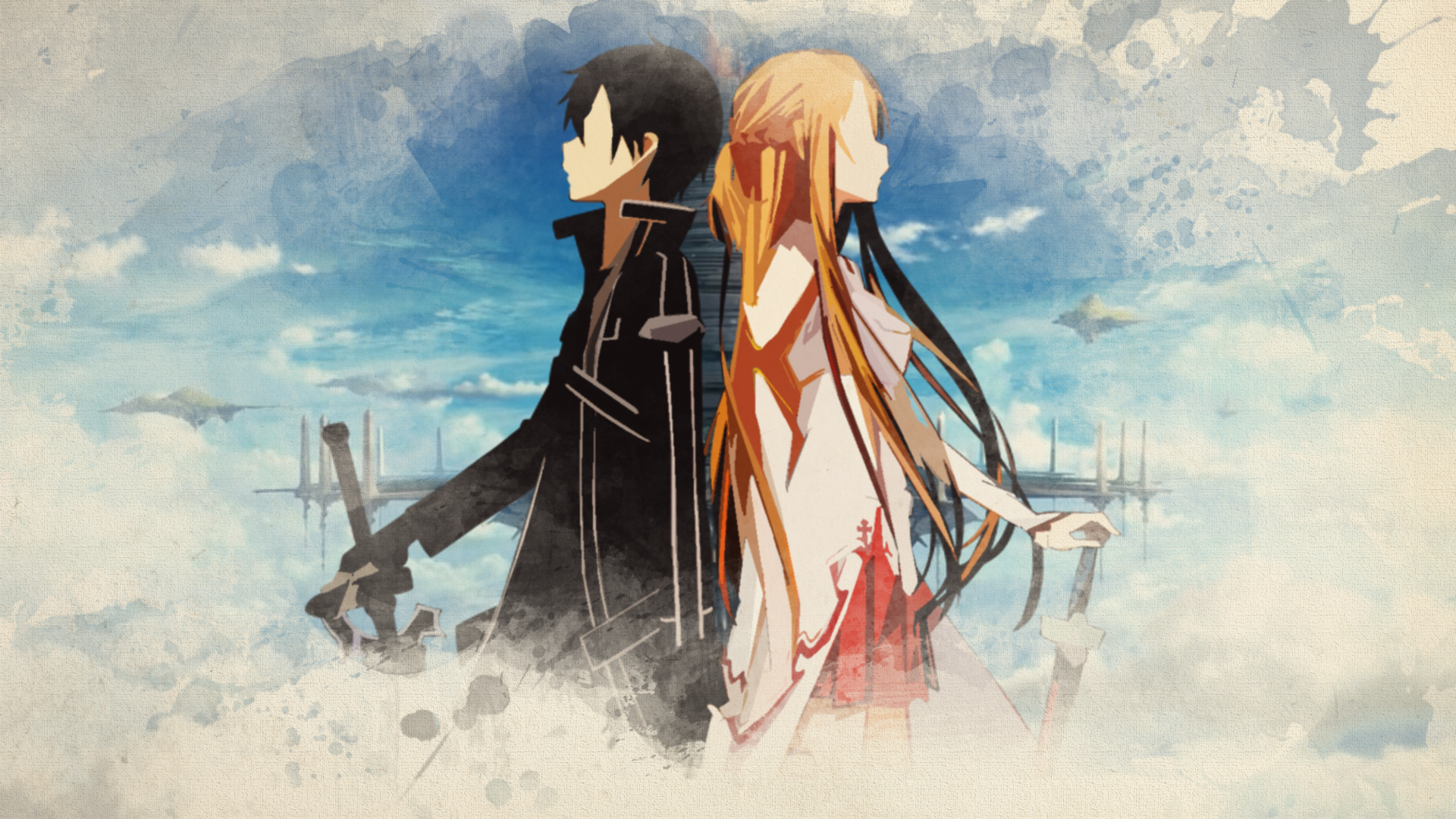 Asuna Yuuki Kirito Sword Art Online Kazuto Kirigaya Sword Art Online Wallpaper:1920x1080