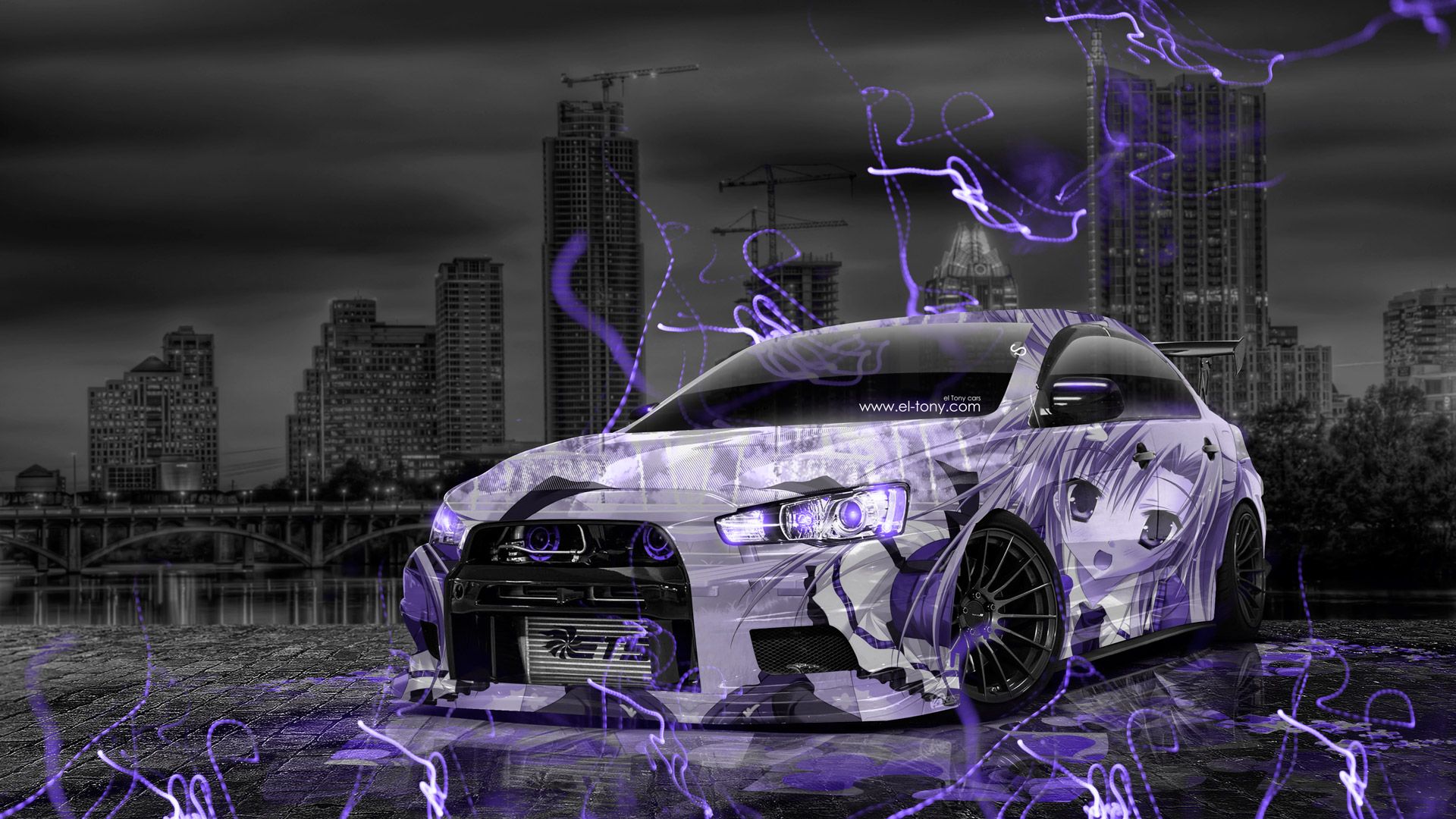 Mitsubishi Lancer Evolution X Tuning JDM Anime City Car 2015 el Tony