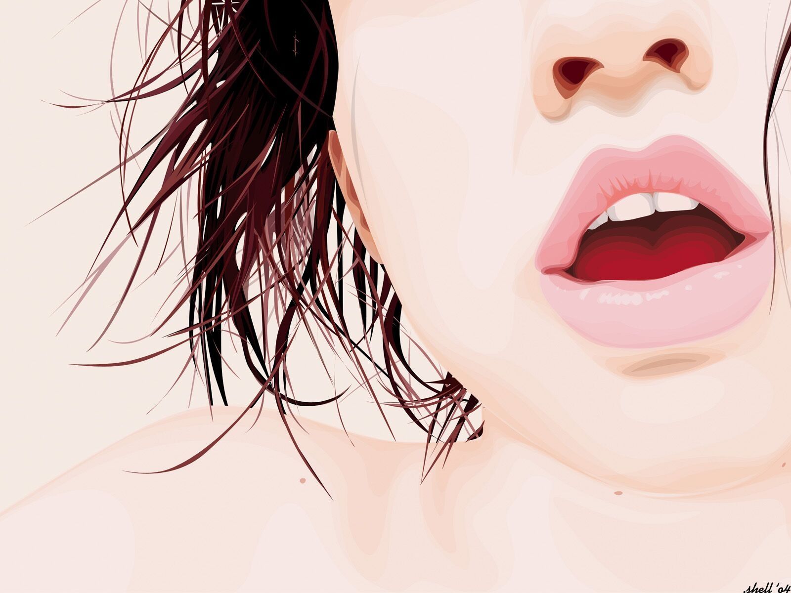 Girl Lips Vector Wallpaper in jpg format for free download