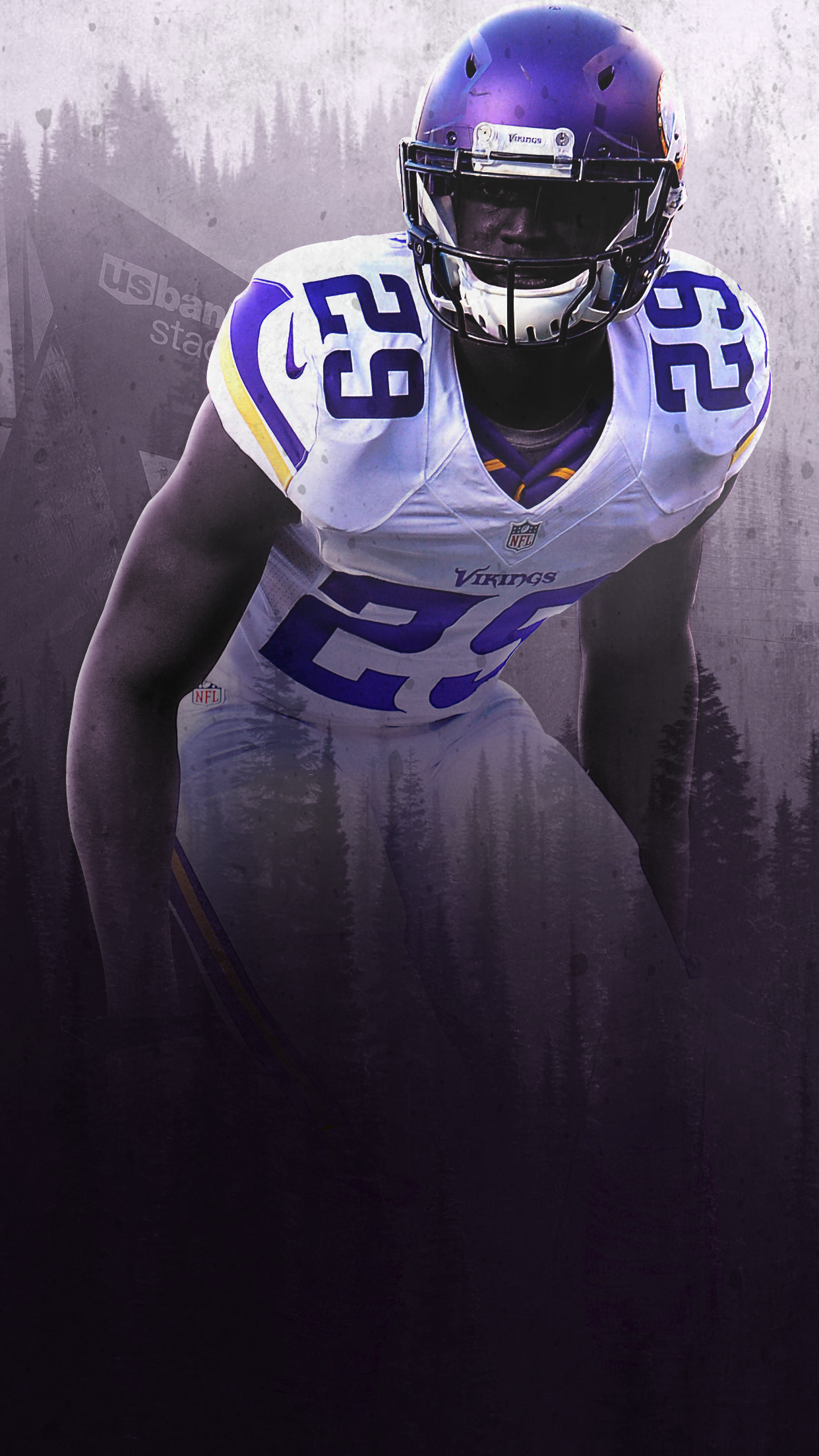 XAVIER RHODES art print/poster MINNESOTA VIKINGS FREE S&H! CLEARANCE!