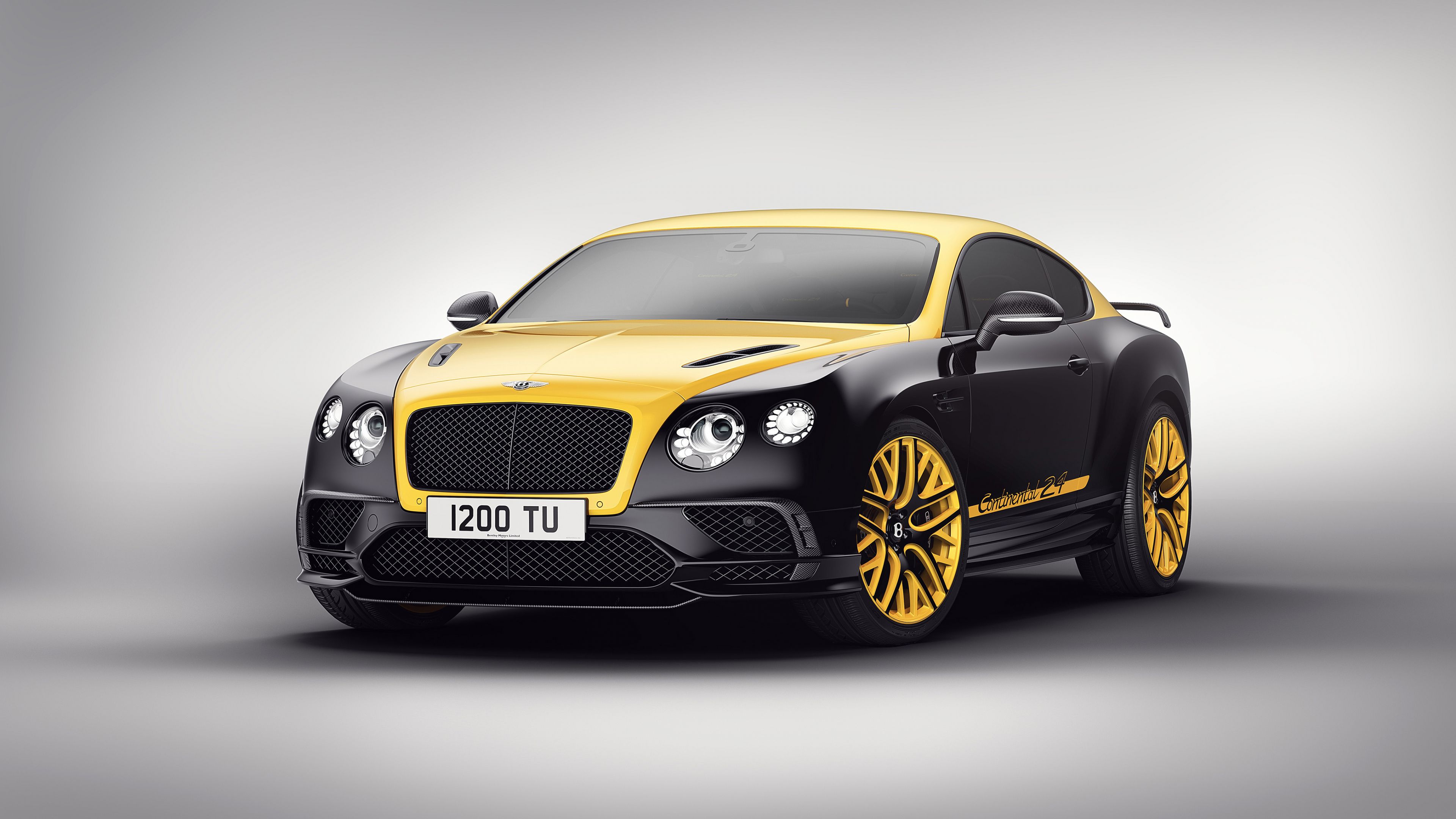 Desktop Wallpaper Yellow & Black Car, Bentley Continental Gt, HD Image, Picture, Background, 6ykuq4