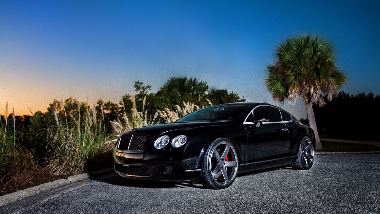 Wallpaper bentley, continental gt, black, side view hd, picture, image