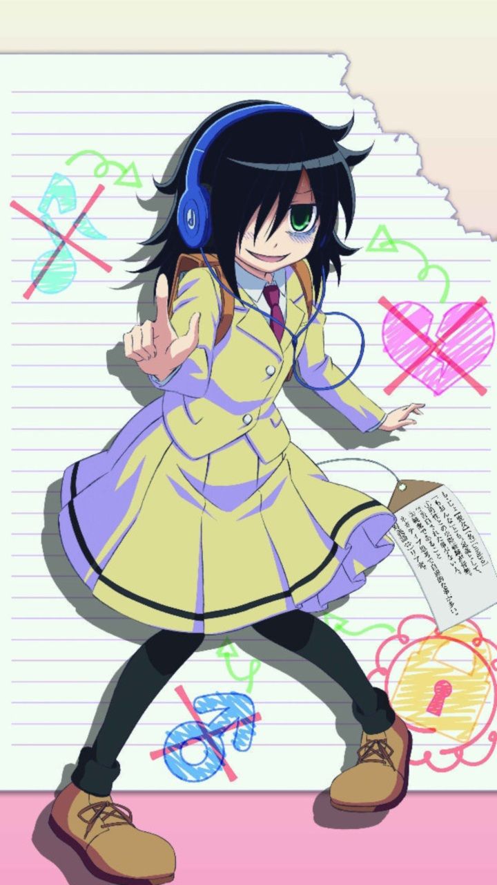 WataMote android and iPhone wallpaper