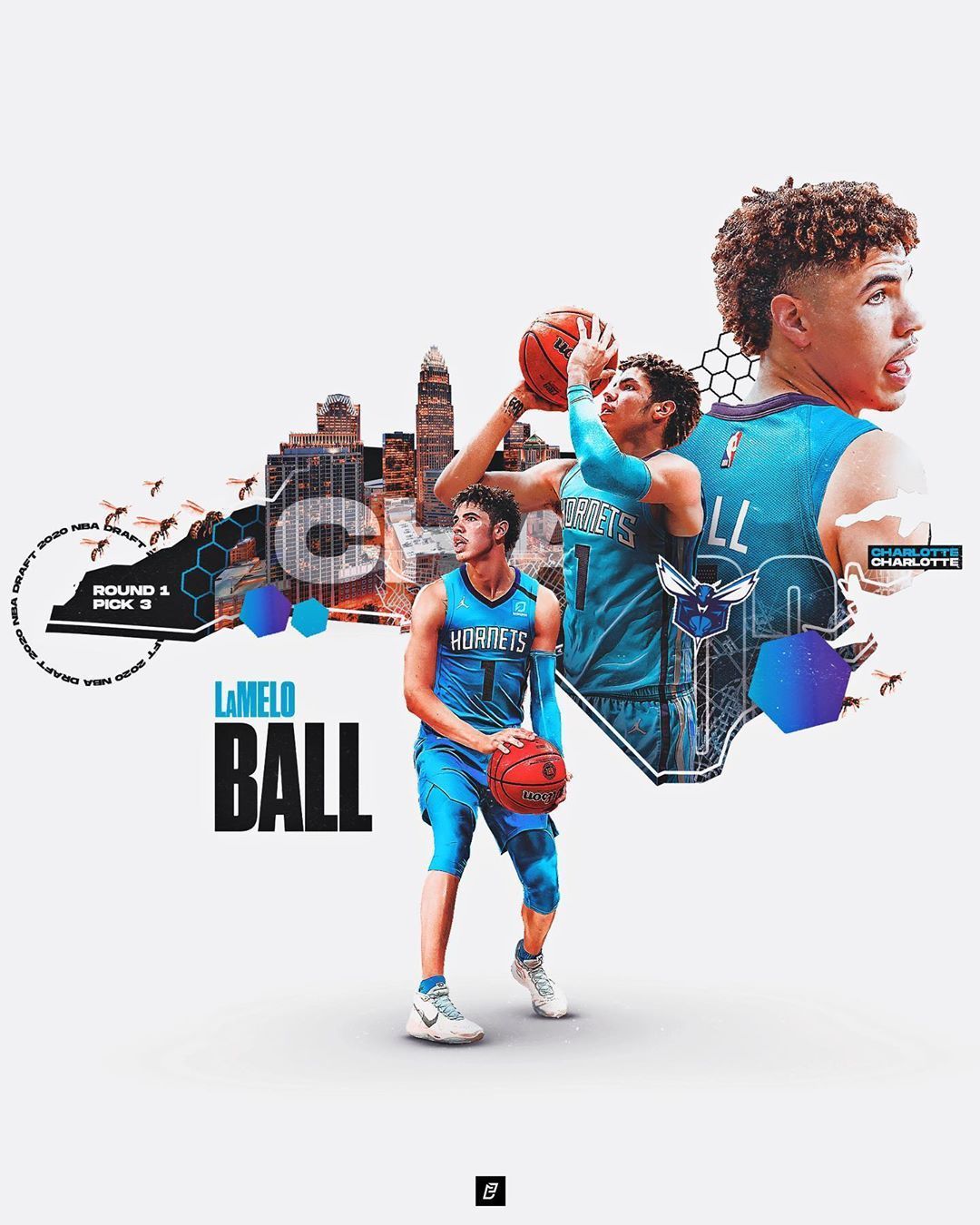 Enrique Castellano on Instagram: “With the third pick in the 2020 NBA Draft, the Charlotte Hornets are expected to draft Illa. Lamelo ball, Nba, Charlotte hornets