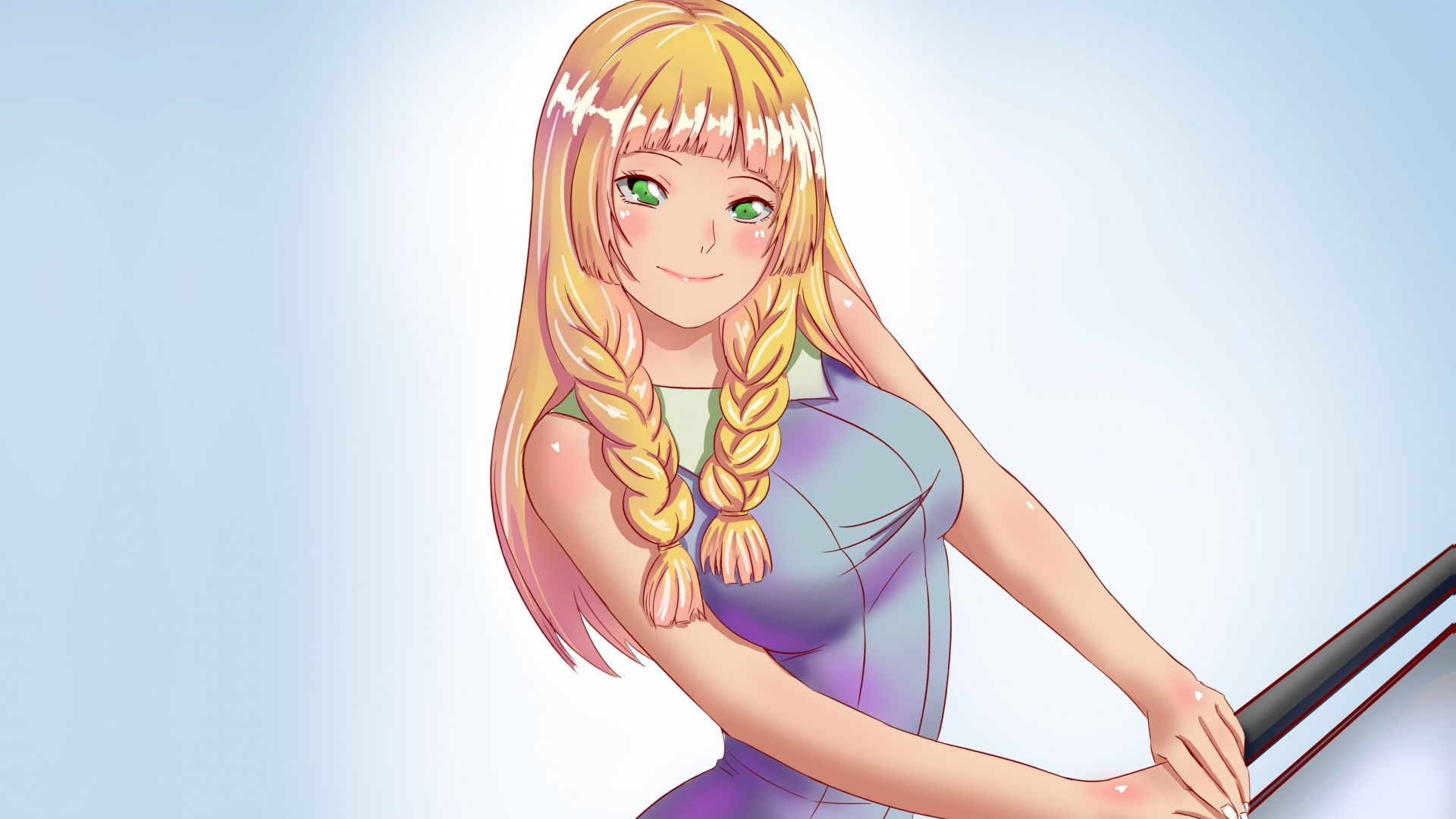 Desktop wallpaper beautiful, lillie, pokemon, artwork, HD image, picture, background, e30a7c