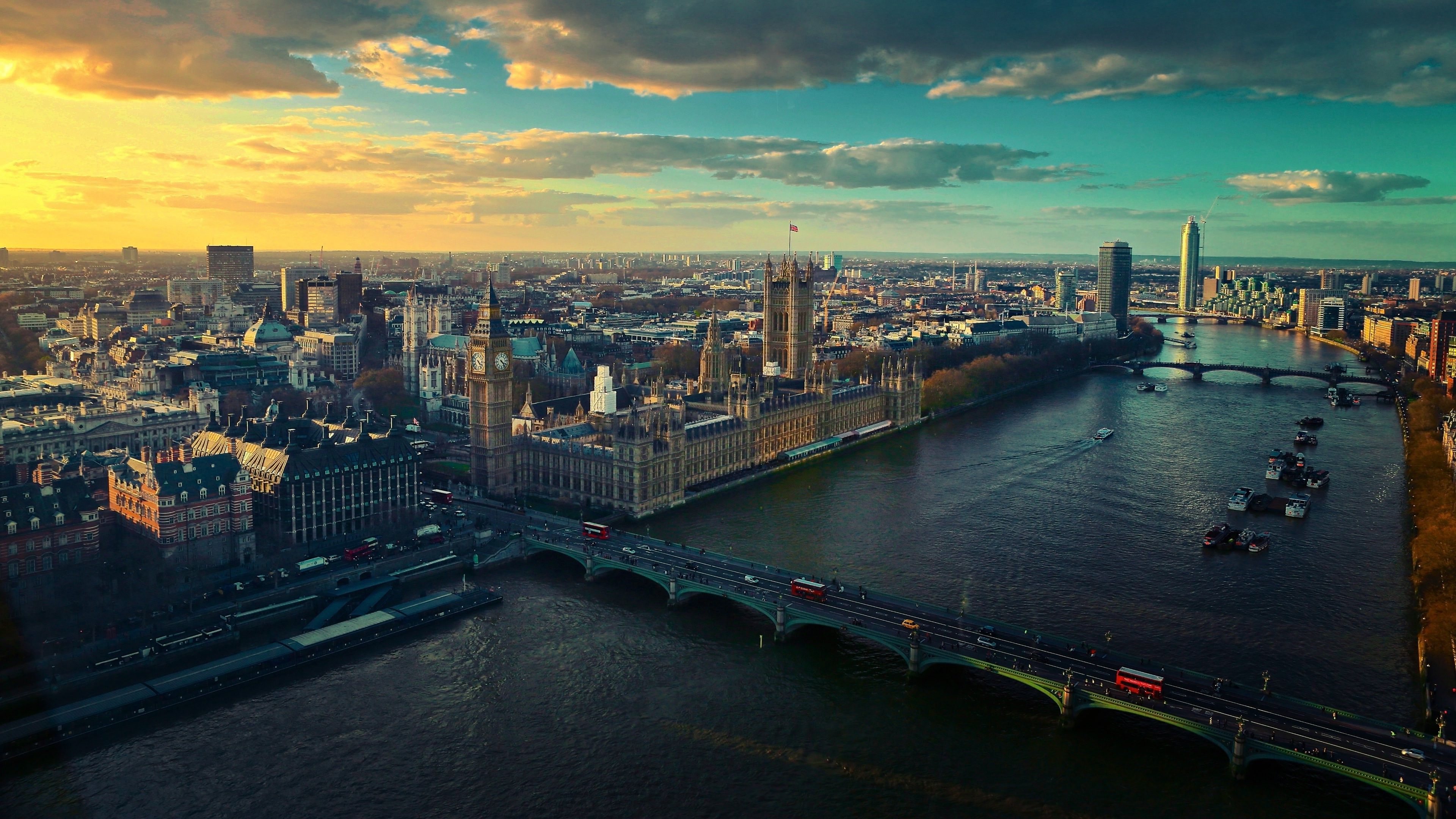 London, Cityscape, Building, Big Ben, England, UK, River Thames, Westminster Wallpaper HD / Desktop and Mobile Background