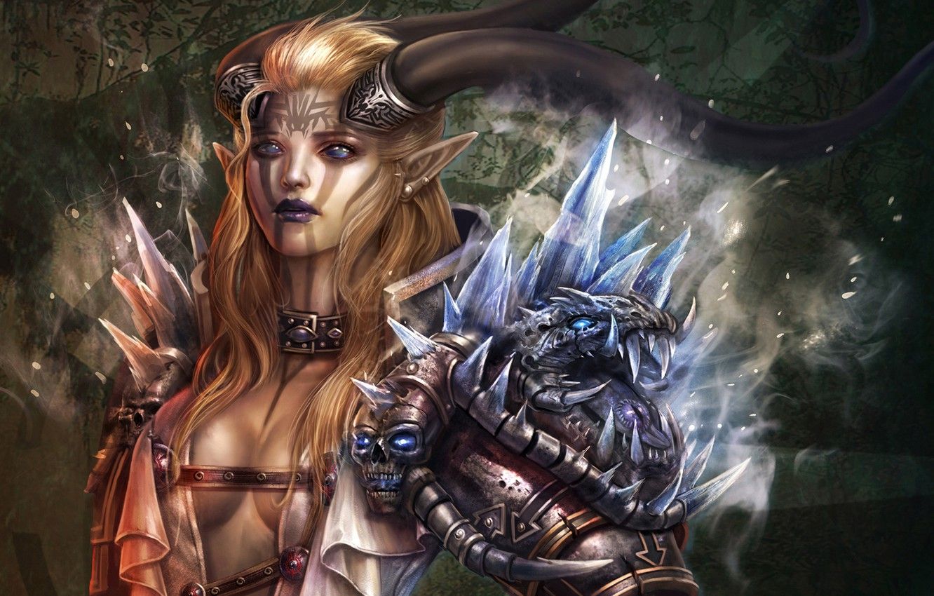 Wallpaper glass, armor, women, warrior, fantasy art image for desktop, section фантастика