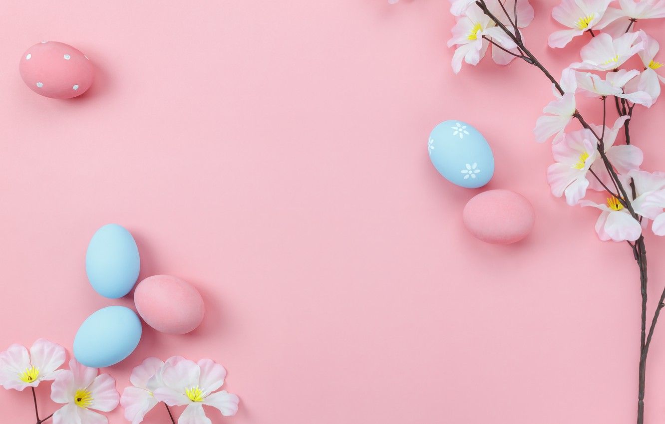 Pink Easter Desktop HD Wallpaper Eggs And Flowers Background HD Wallpaper