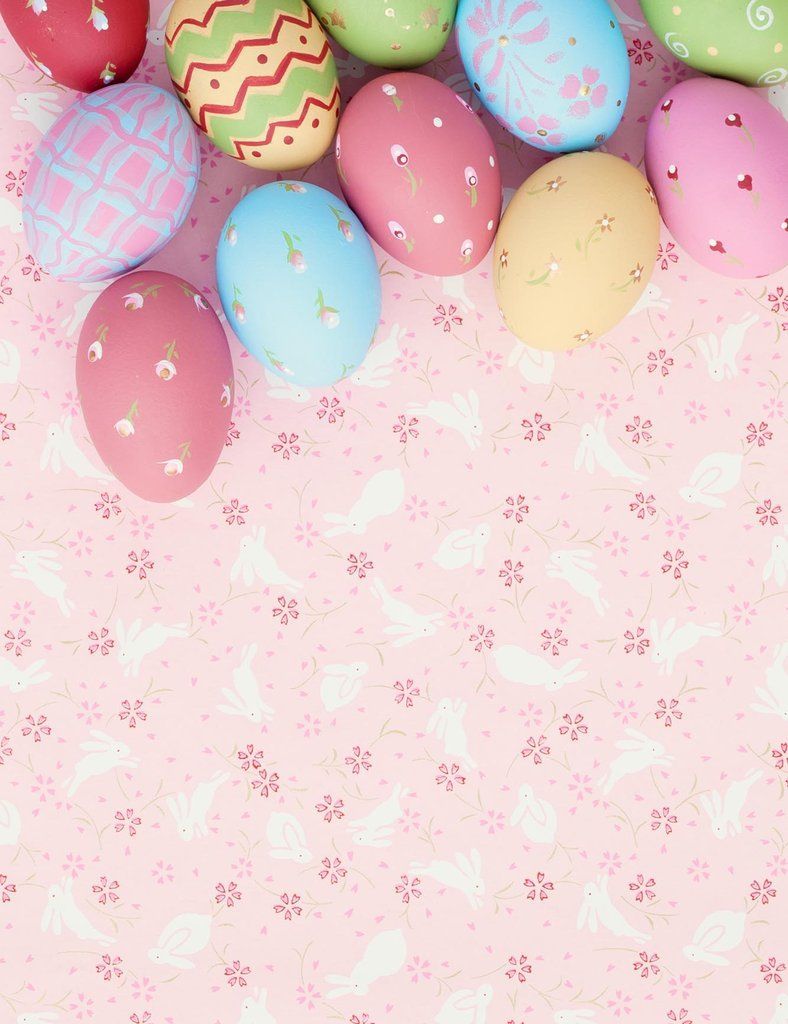 Colorful Easter Eggs On Pink Paper Backdrop For Photography. Easter colors, Easter wallpaper, Coloring easter eggs