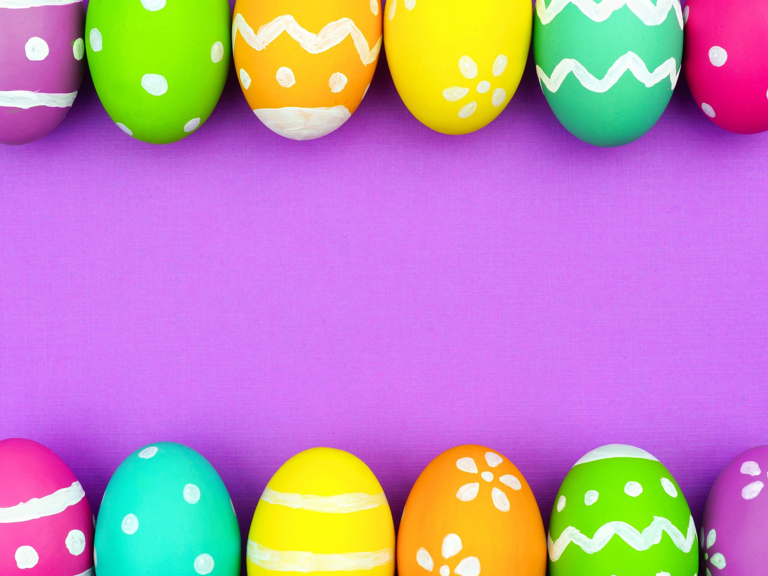 Wallpaper Colorful Easter eggs, pink background 3840x2160 UHD 4K Picture, Image