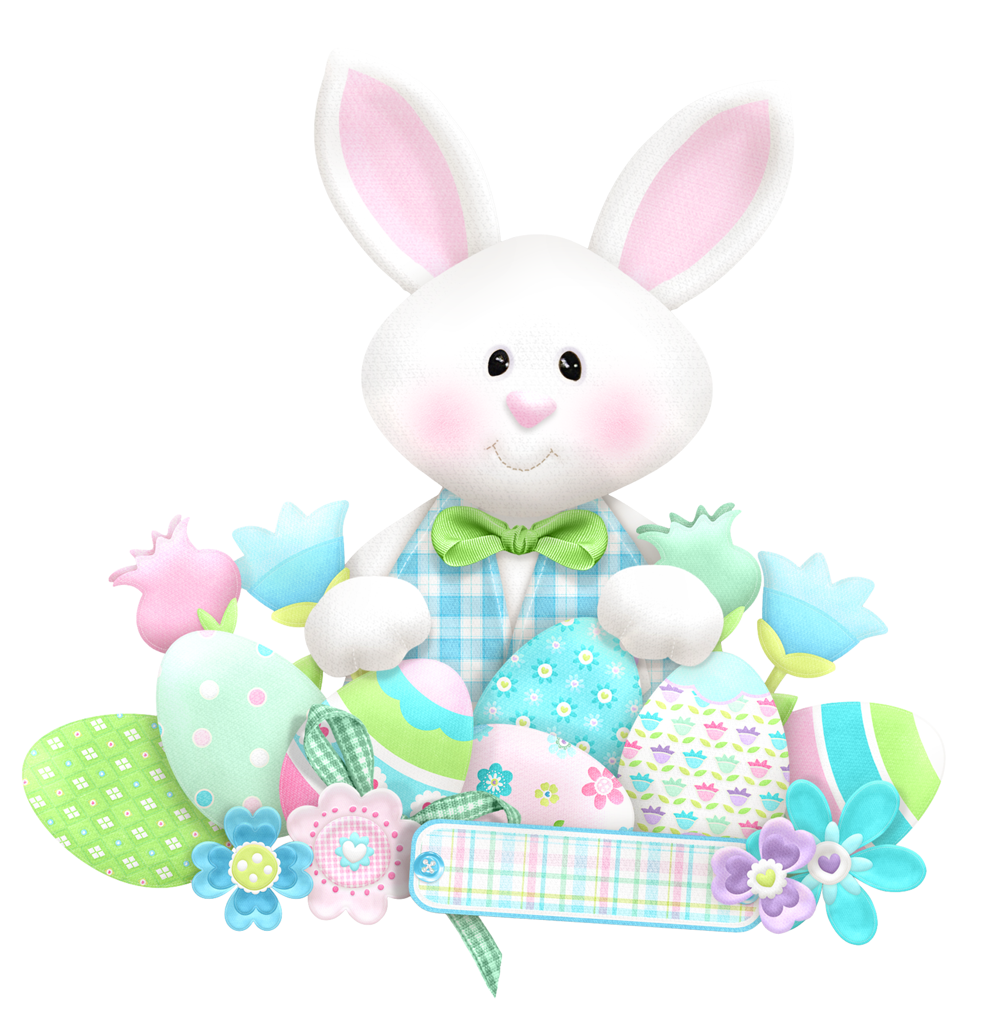 Easter Cute Bunny With Eggs PNG Clipart Quality Image And Transparent PNG Free Clipart