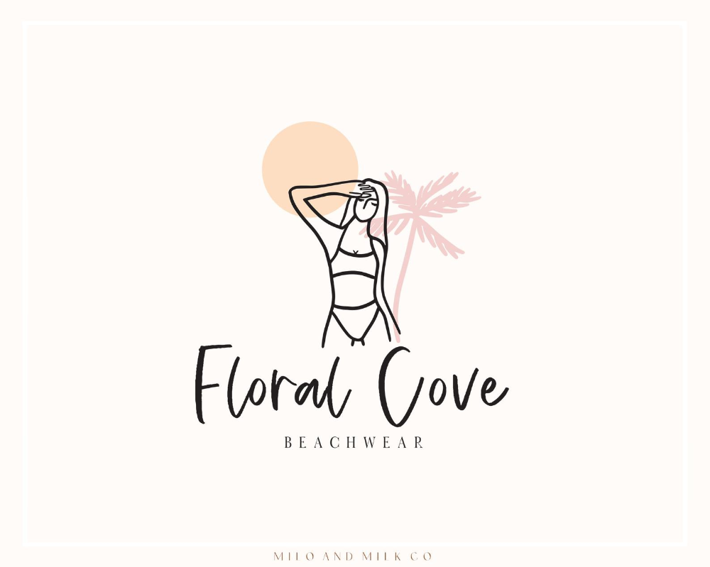 Tropical Swimwear Logo, Travel Blogger Logo, Photography Logo, Beautician Logo, Premade Logo, Boutique Logo, Meditate Spa Logo, Island Logo,. Fashion logo branding, The body shop logo, Beach logo