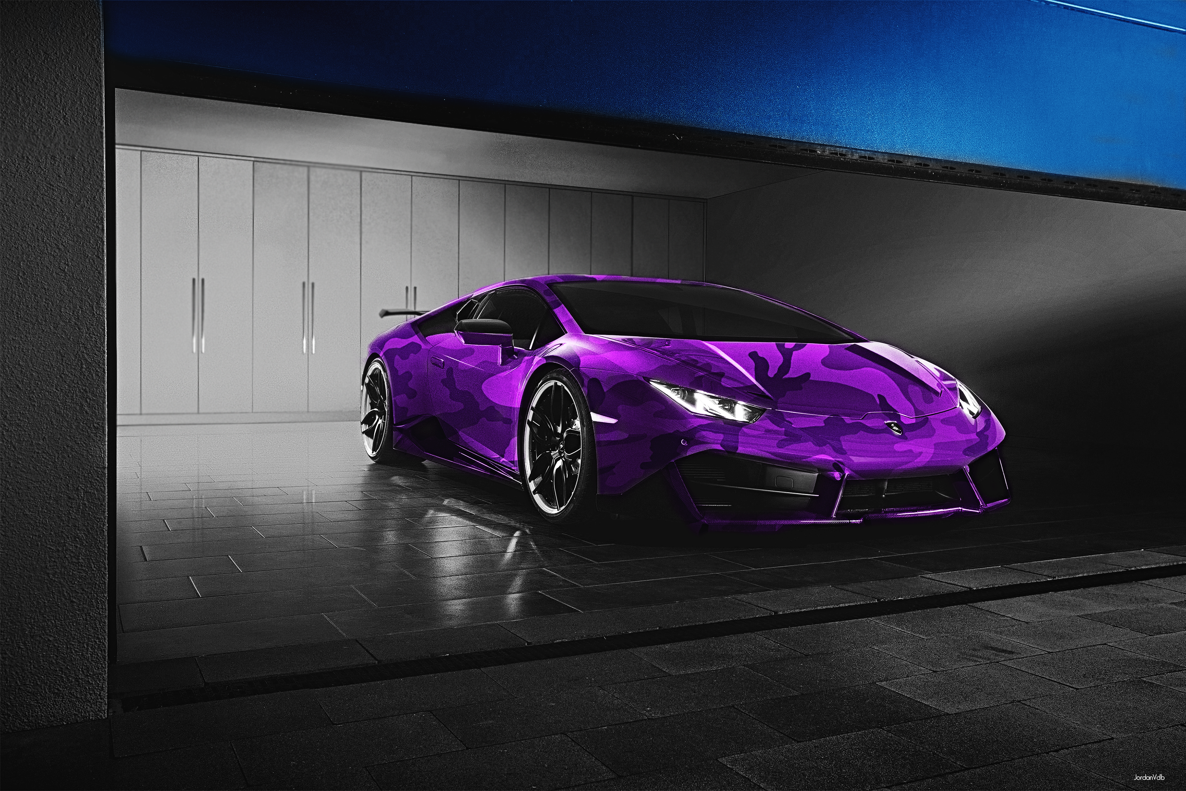 Wallpaper, Lamborghini, camouflage, photomontage 3800x2533