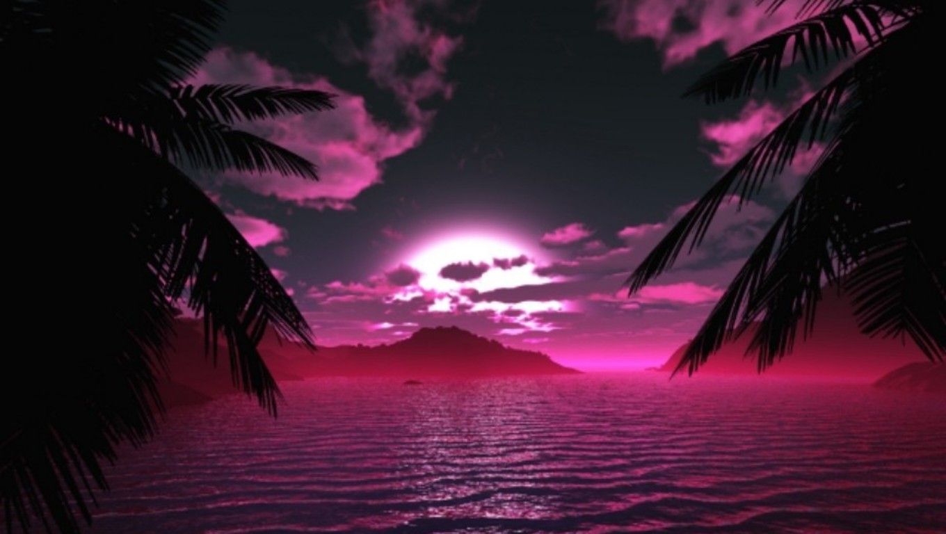 Midnight Cove Pink Wallpaper Jhbq Pixel Popular HD Pink Beach Background HD Wallpaper