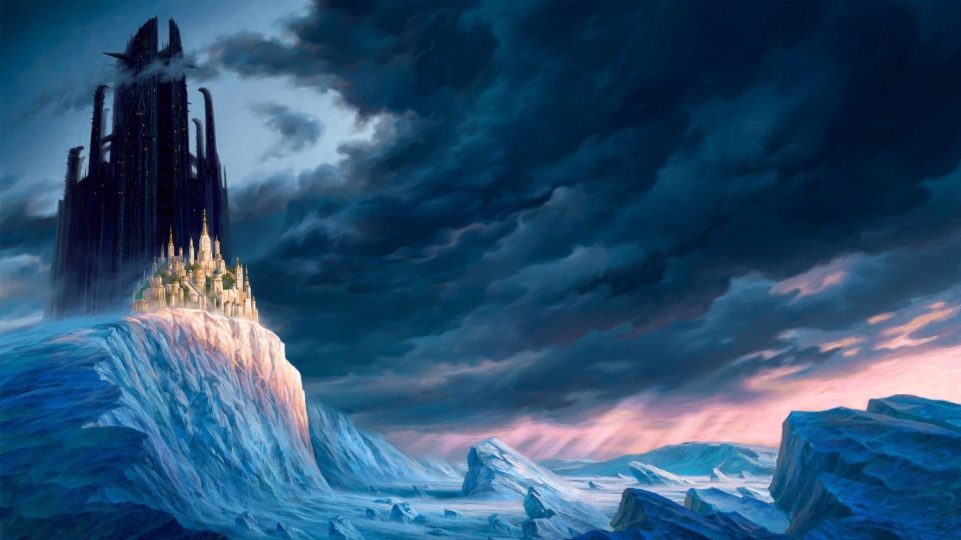 Castle on the icy cliff. Anime wallpaper download, World wallpaper, Anime wallpaper