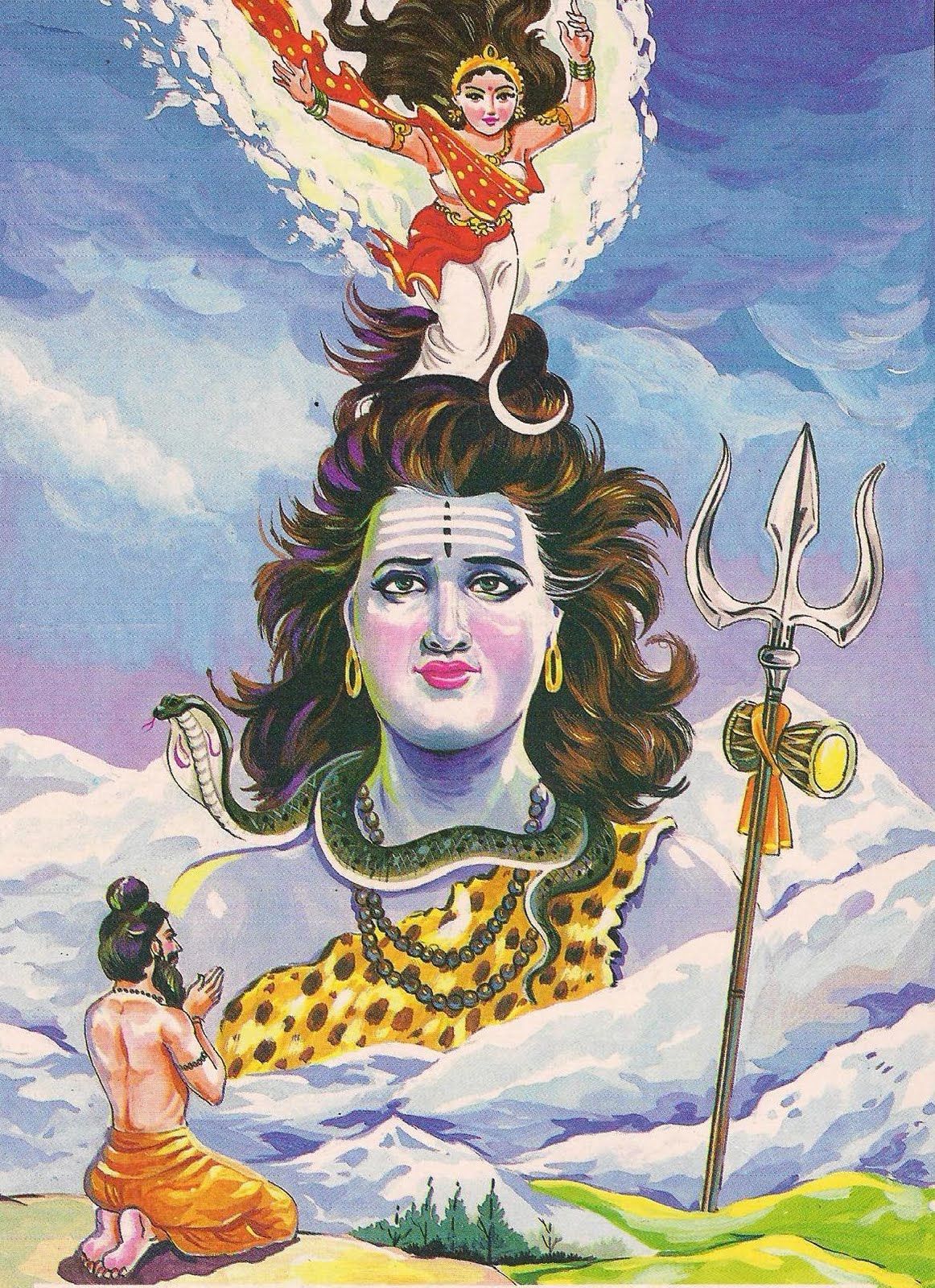 According to the mythology it was the Rishi Bhagirathi, who brought Ganga from heaven down to the earth thousands of years ago. As t. Shiva, Hindu art, Lord shiva