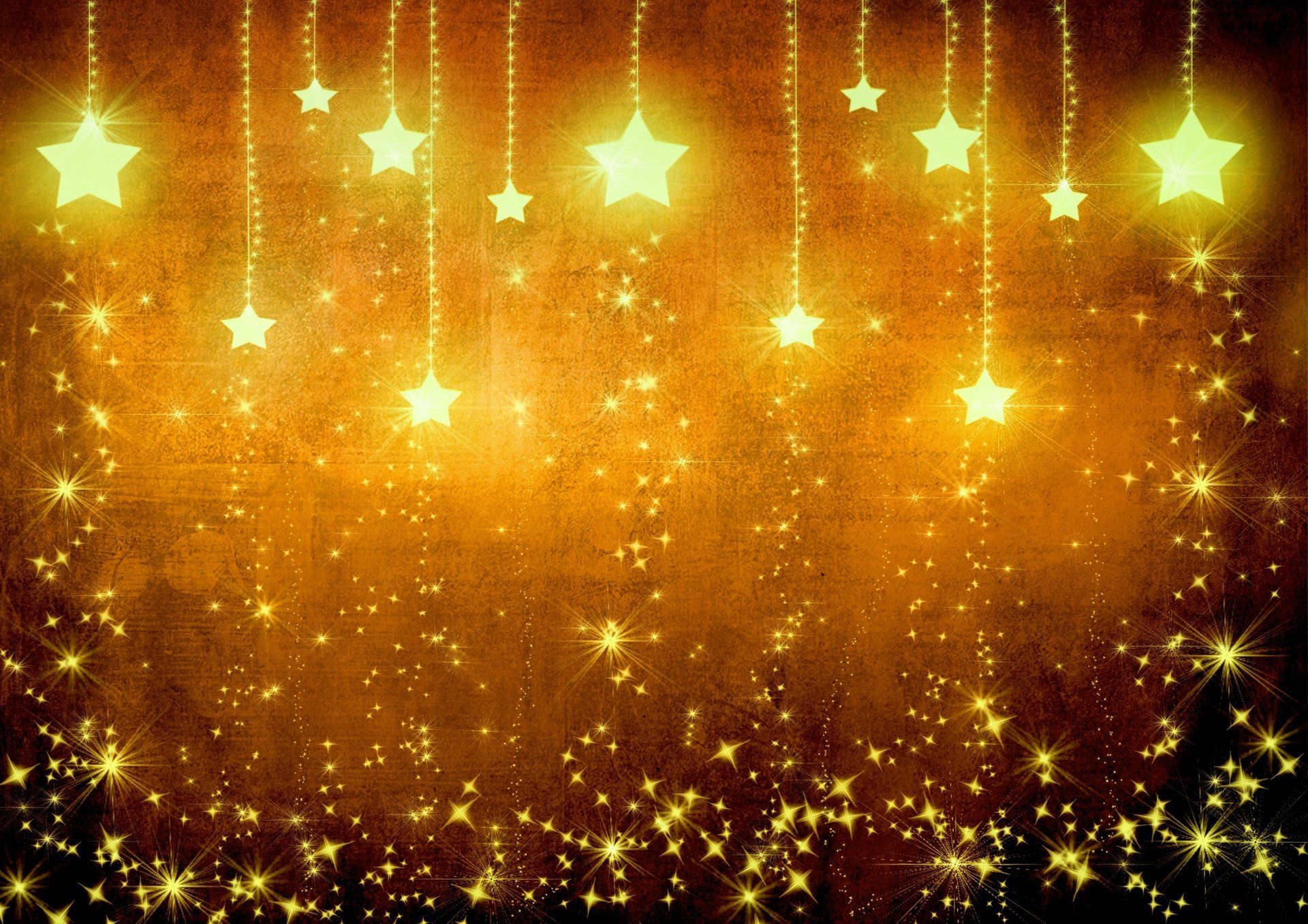 stars yellow gold holiday brown background light HD wallpaper