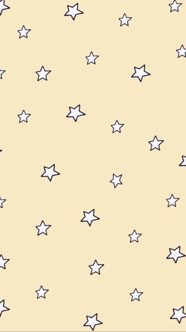 Aesthetic Yellow Stars Background Desktop