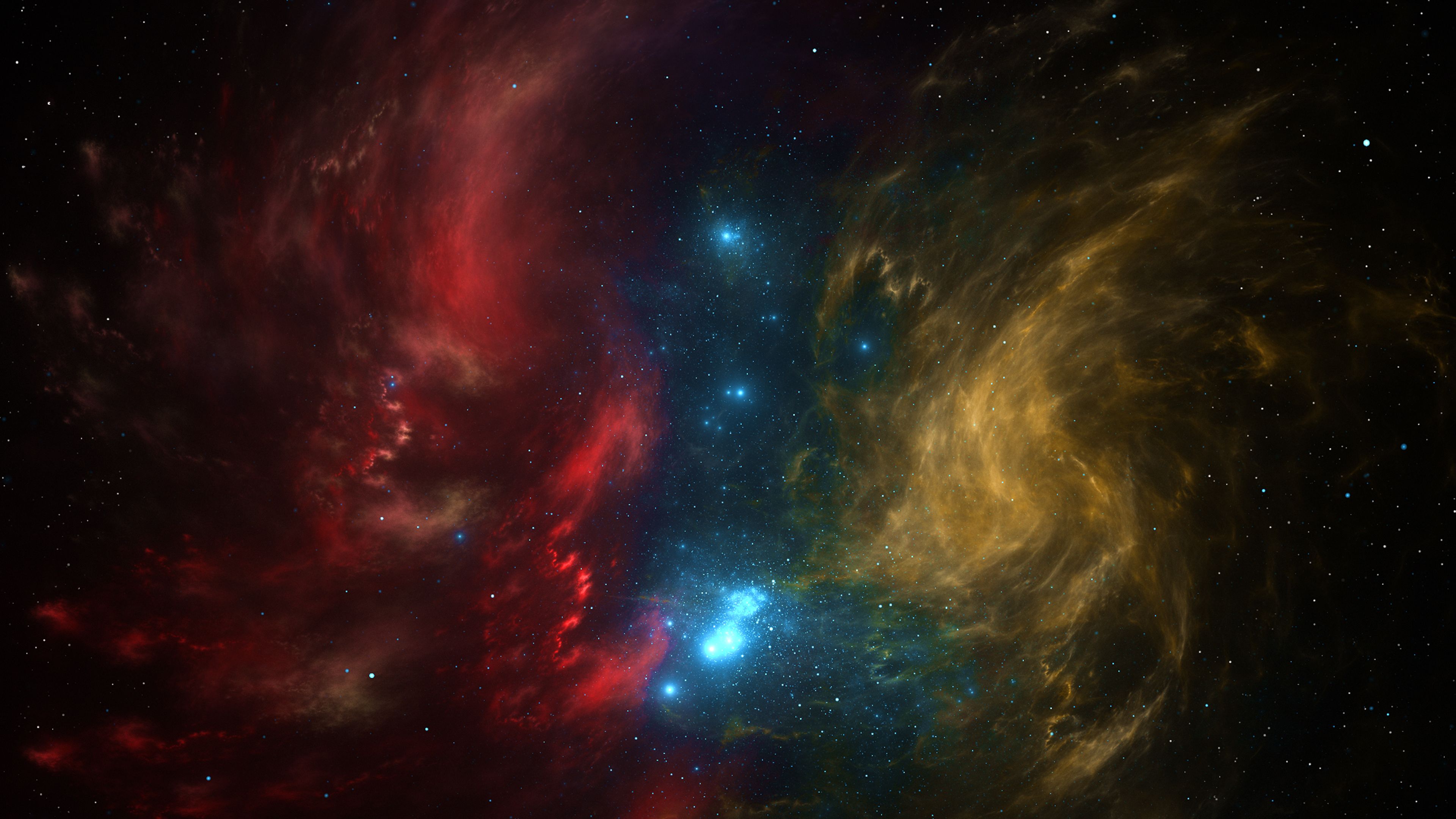 White Yellow Nebula Stars 4k, HD Digital Universe, 4k Wallpaper, Image, Background, Photo and Picture