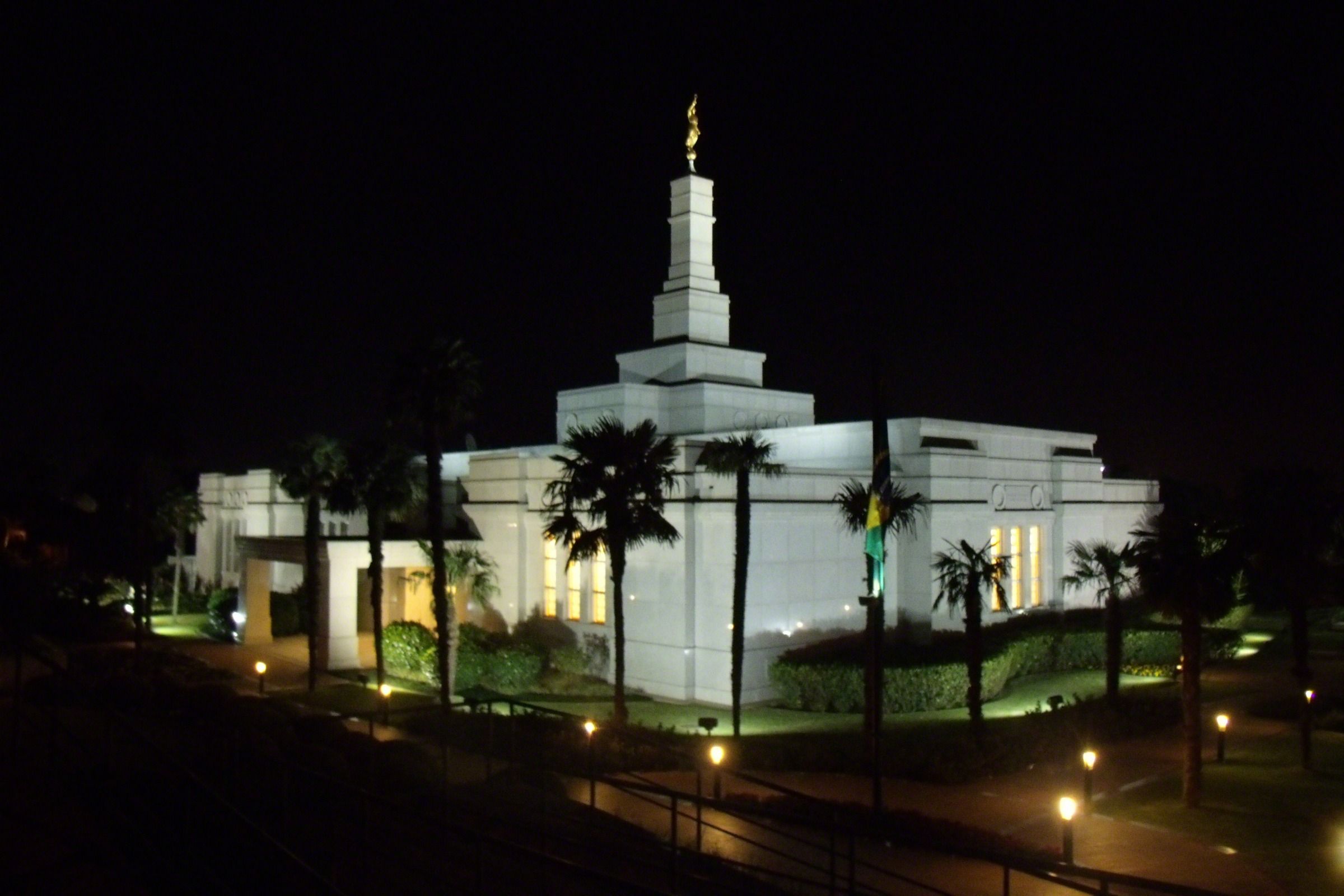 Porto Alegre Brazil Temple in the Evening