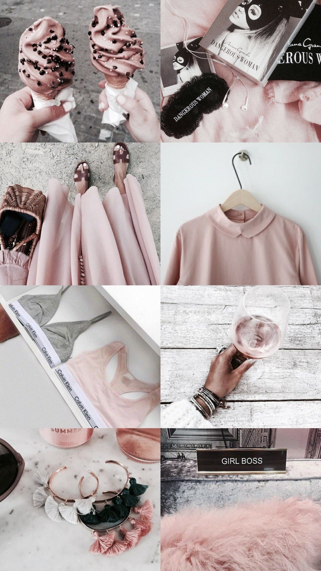Aesthetic Rose Gold Collage HD Wallpaper
