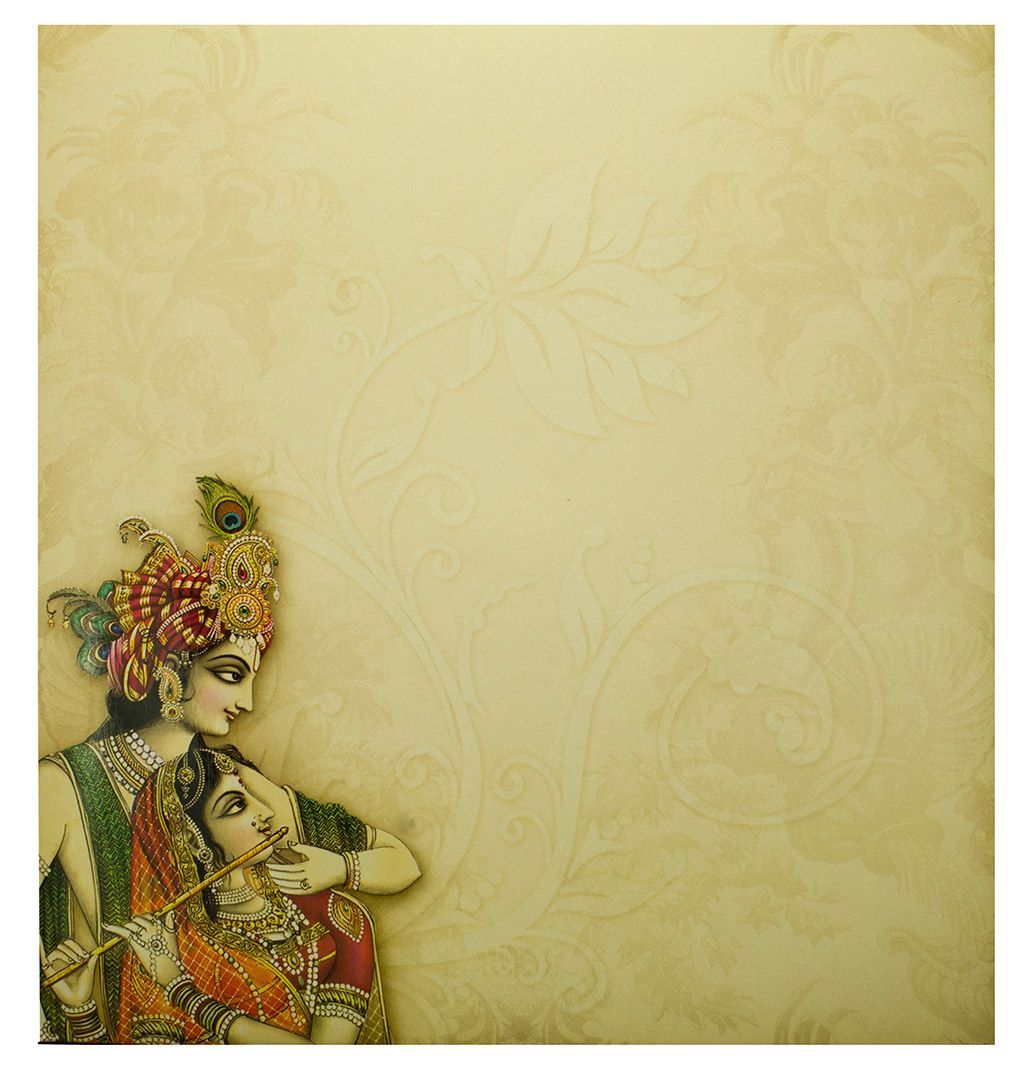 Hindu Wedding Card with Radha Krishna Image. Hindu wedding cards, Hindu wedding invitation cards, Indian wedding invitation cards