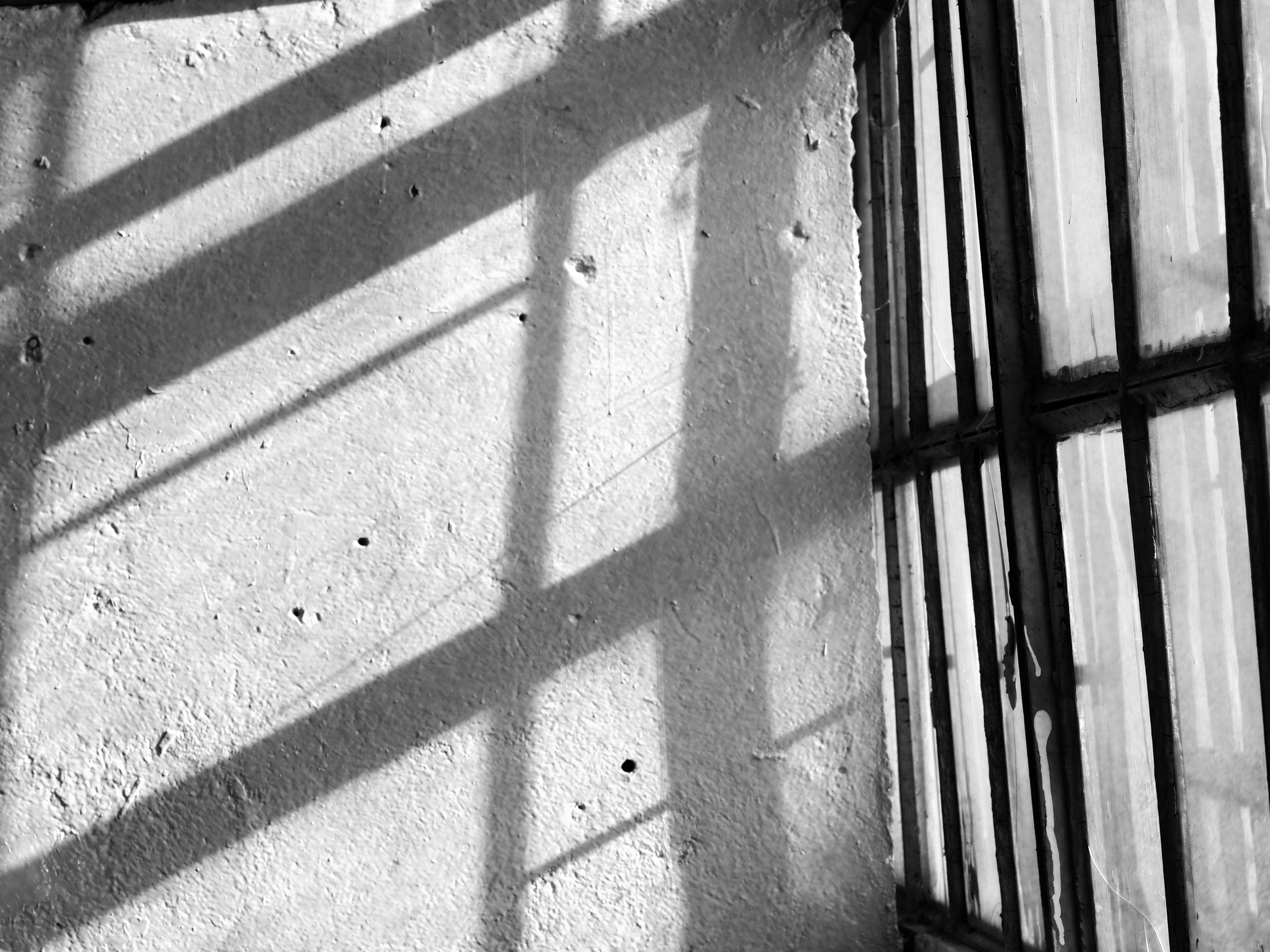 Free of black and white, light and shadow, old window