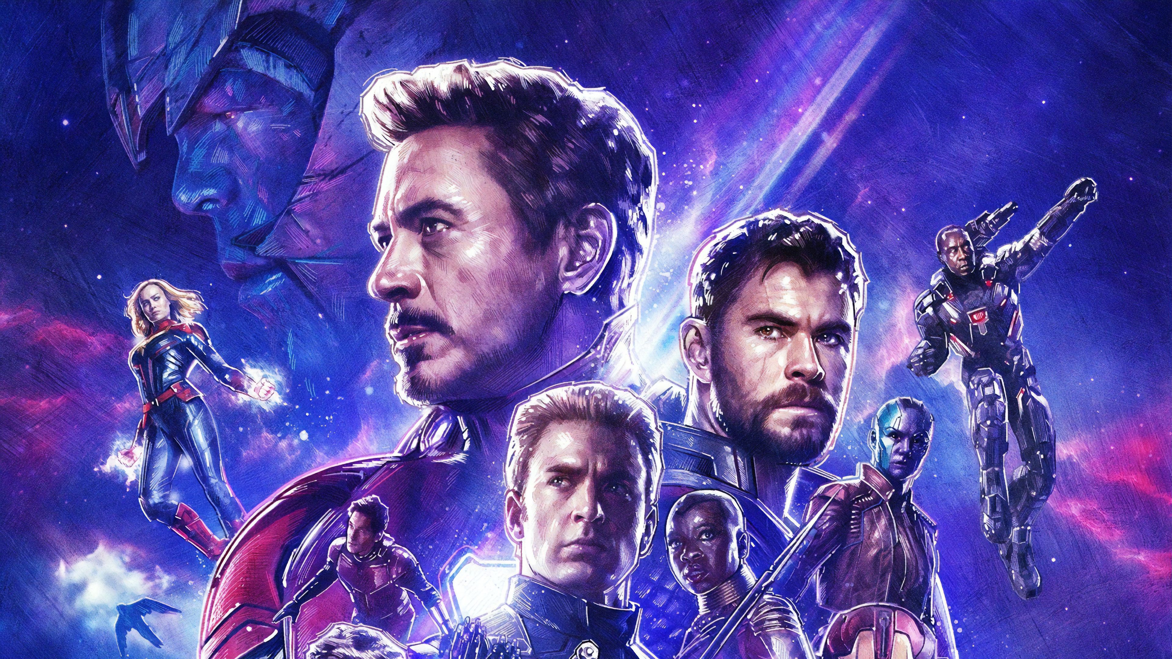 Avengers: Endgame Thanos Iron Man Thor Captain America 4K Wallpaper