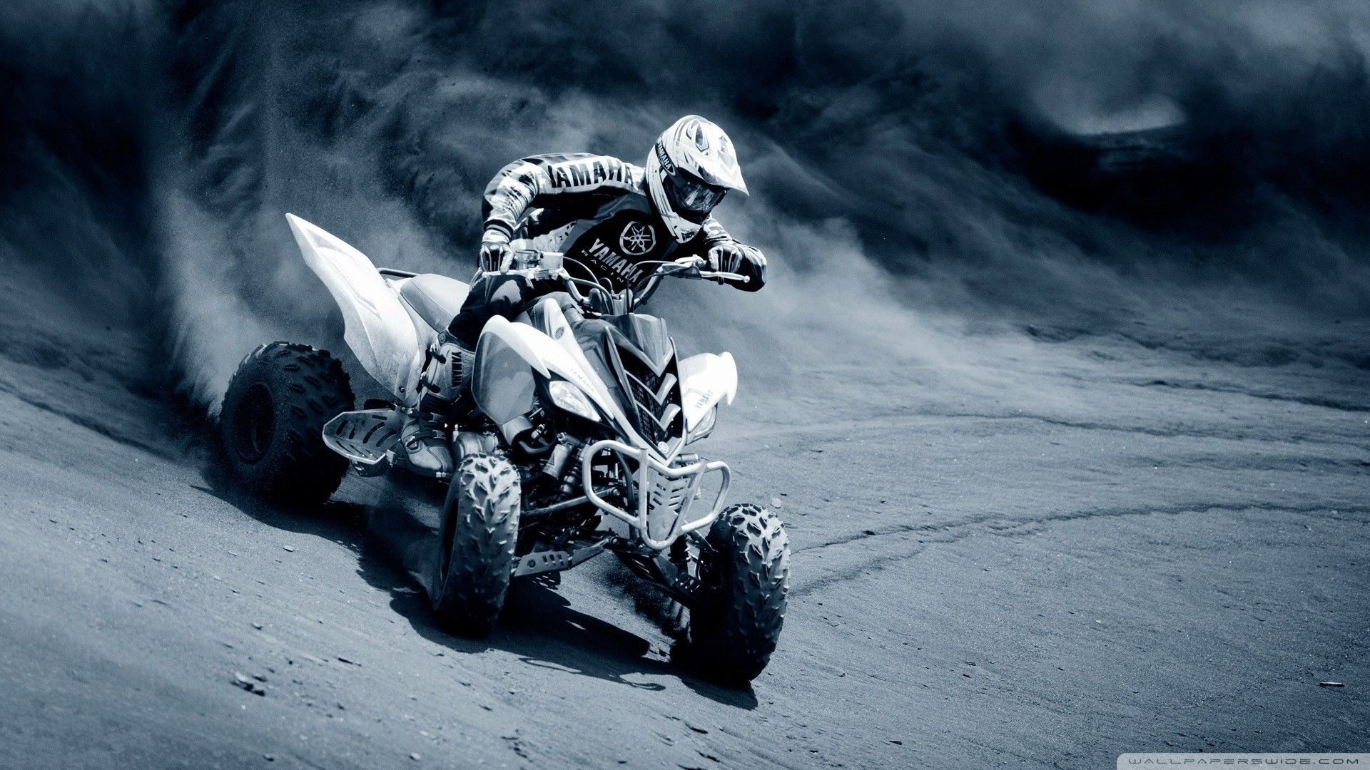 Wallpaper, motorcycle, vehicle, racing, off road, screenshot, black and white, monochrome photography 1920x1080
