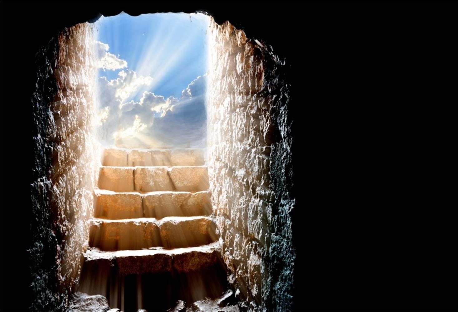10x7ft Easter Resurrection Backdrop Vinyl Jesus Christ Rebirth Empty Tomb Light Rays from The Clouds Scene Background Christian Belief Trinity Church Activities Mural Wallpaper: Amazon.ca: Camera & Photo