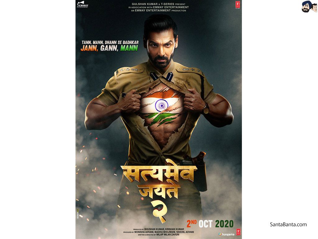 John Abraham looking patriotic in the first look poster of Bollywood action film, Satyameva Jayate 2