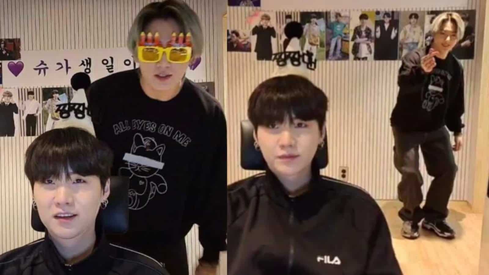 BTS: Suga celebrates birthday with VLive, Jungkook gatecrashes it; members share unseen pics and videos
