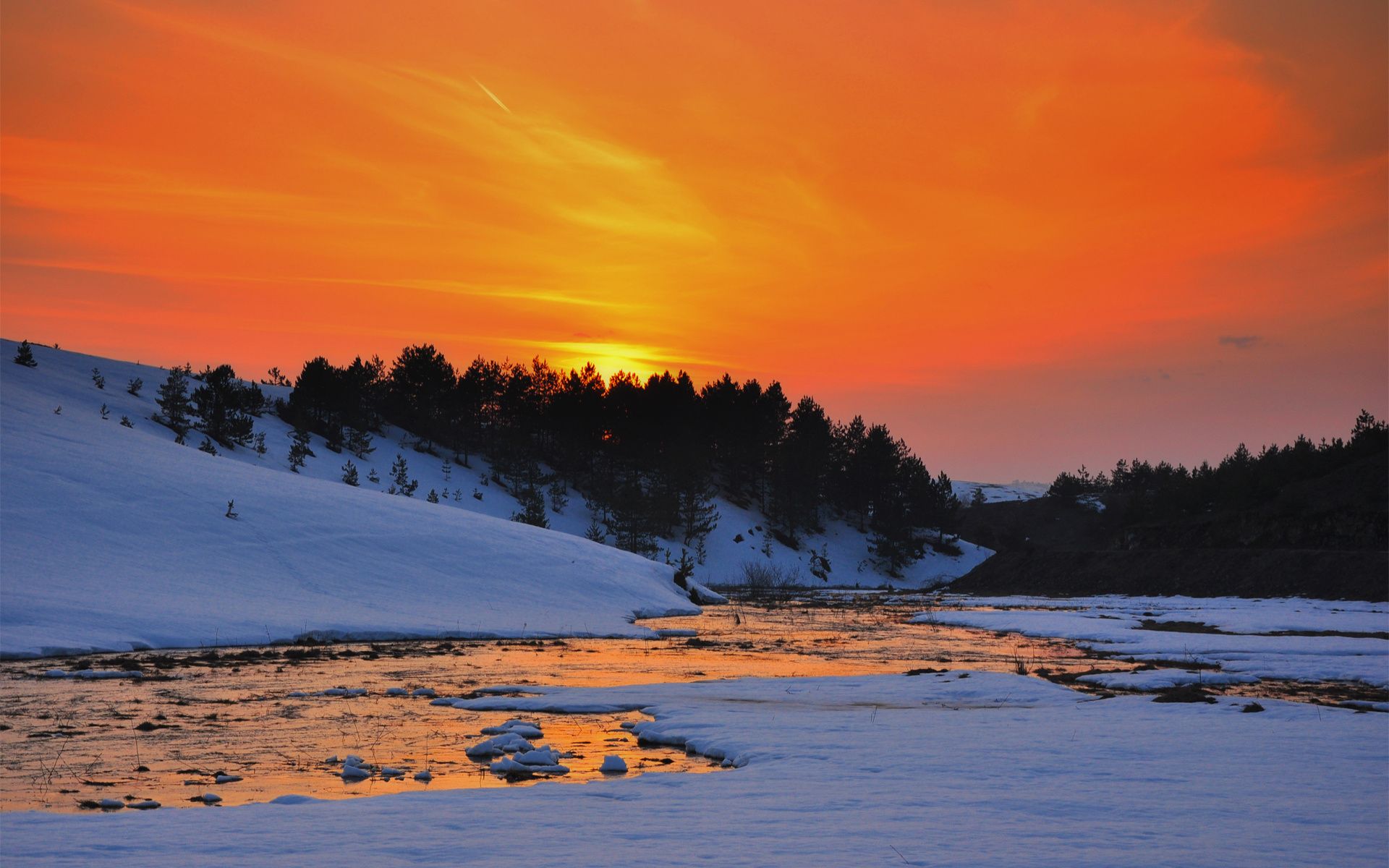 Free download River sunset snow hills trees winter reflection wallpaper 1920x1200 [1920x1200] for your Desktop, Mobile & Tablet. Explore Snowy Sunset Wallpaper. Winter Sunset Wallpaper, Mountain Sunset Wallpaper