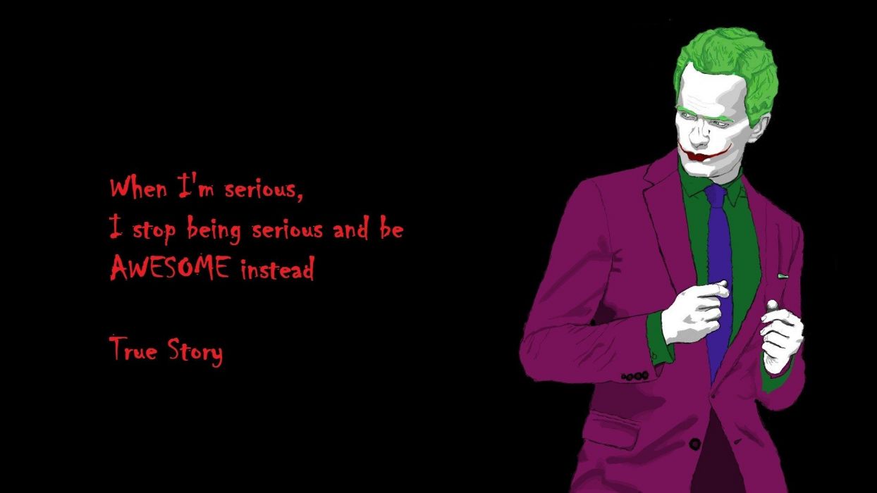 The Joker funny Barney Stinson How I Met Your Mother The Dark Knight wallpaperx1080