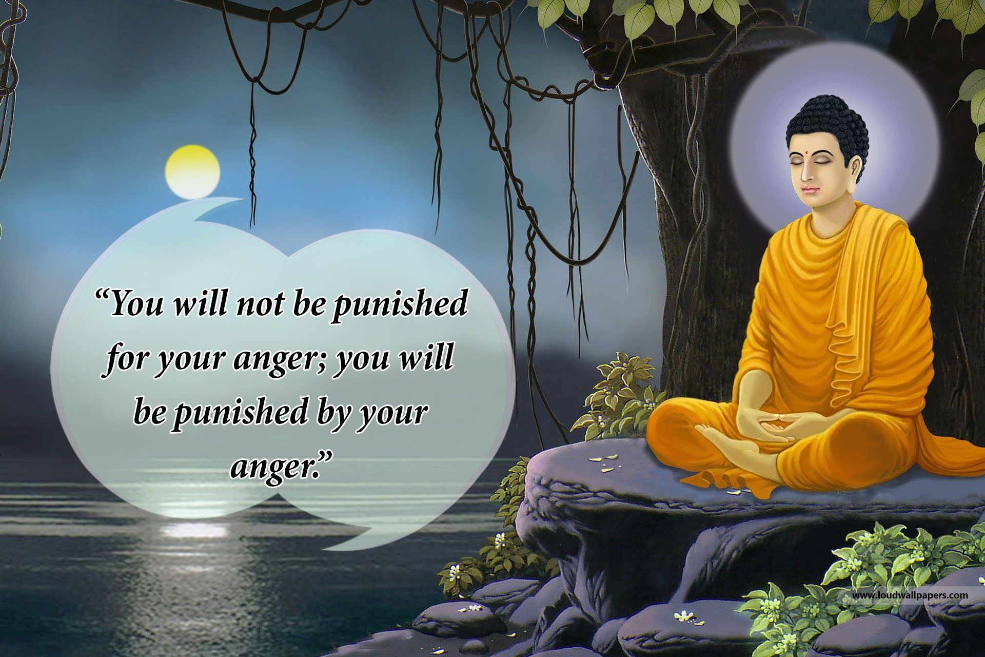 Amazing Gautam Buddha HD Wallpaper with Quotes
