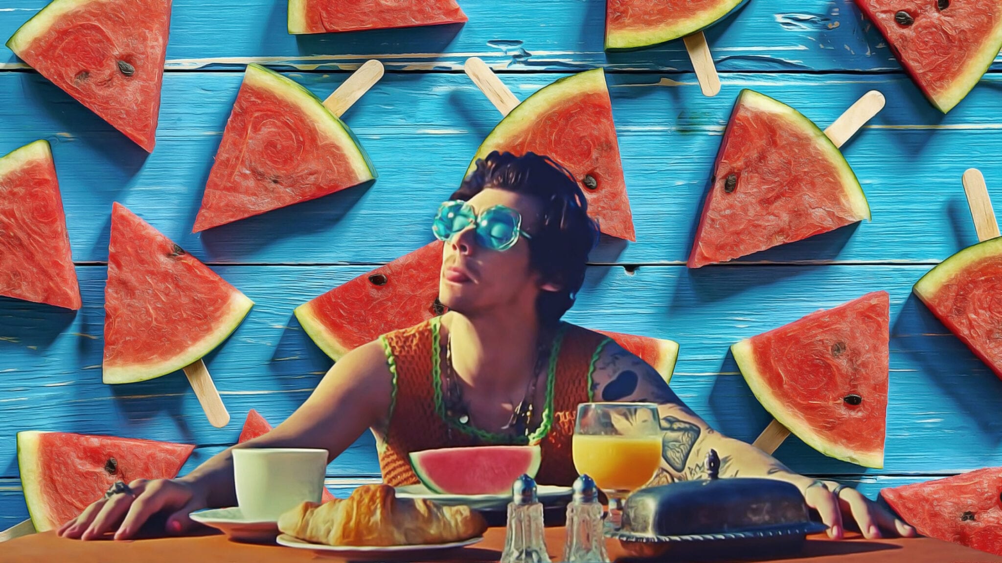 Watermelon Sugar High Album Cover Wallpapers Wallpaper Cave
