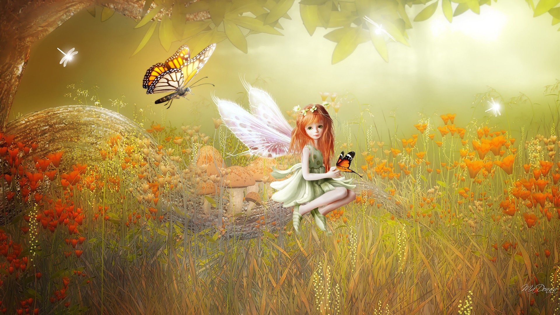 Spring Desktop Background Fairy