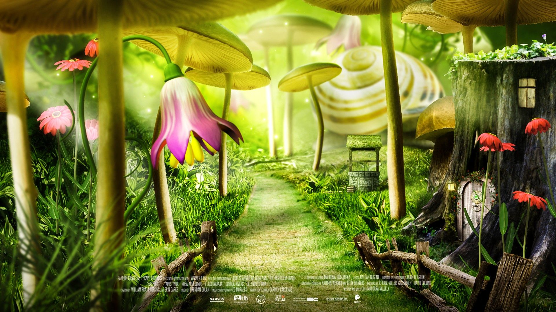 Wallpaper, forest, grass, movie poster, fairy tale, spring, flower, flora, petal, 1920x1080 px, flowering plant, botanical garden 1920x1080