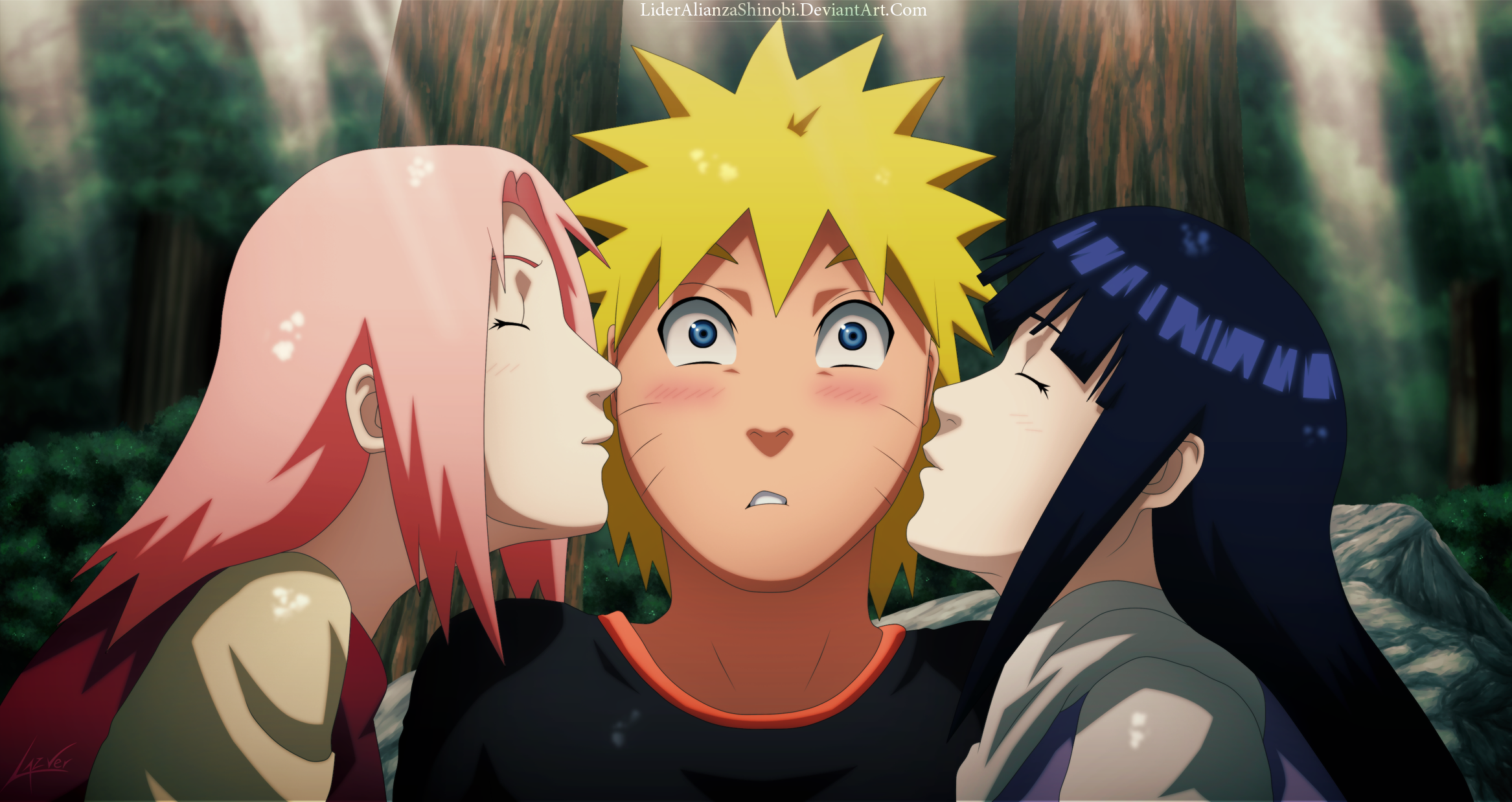 Naruto Uzumaki, Sakura Haruno, Hinata Hyūga wallpaper