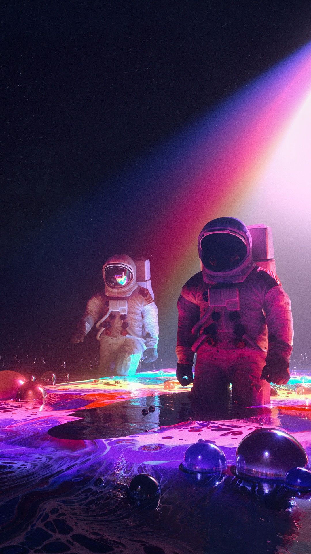 Neon Astronauts Wallpaper